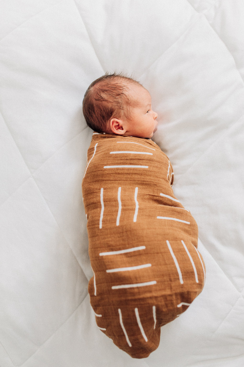 Mustard Mudcloth Muslin Swaddle Blanket Mebie Baby
