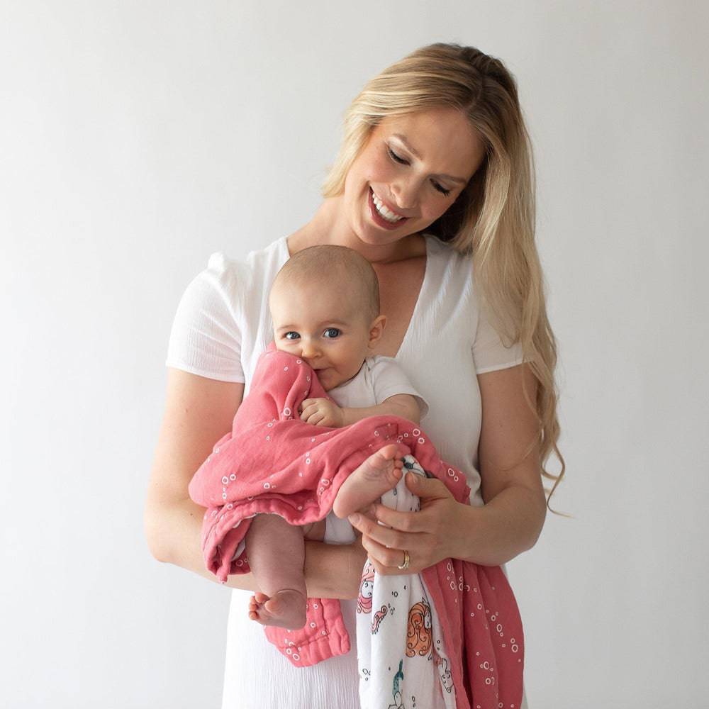 Mermaid + Bubbles Oh So Soft Snuggle Blanket Snuggle Blanket Bebe au Lait