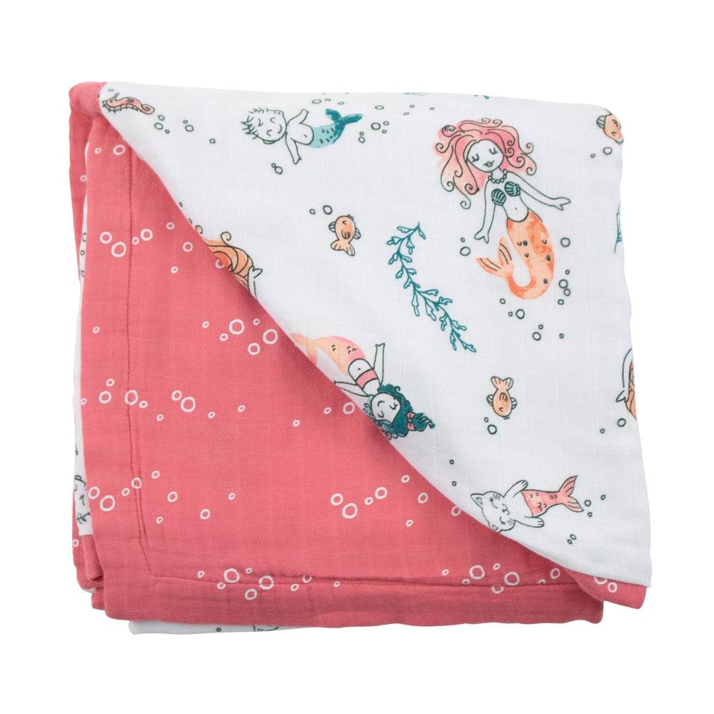 Mermaid + Bubbles Oh So Soft Snuggle Blanket Snuggle Blanket Bebe au Lait