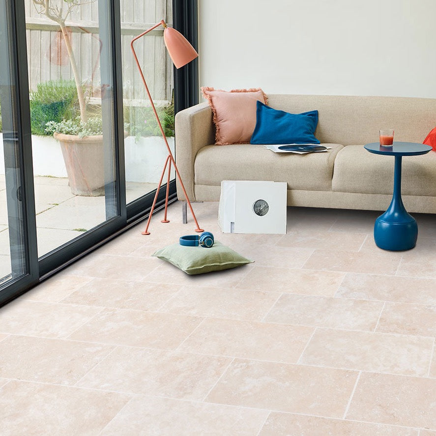 Miletos Ivory Travertine Tiles Honed and Filled Floor and Wall Tile - Belair Collection
