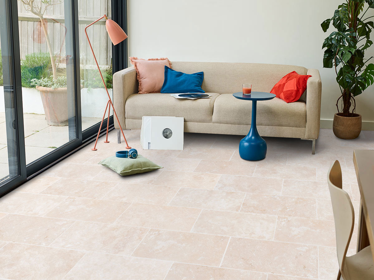 Miletos Ivory Travertine Tiles Honed and Filled Floor and Wall Tile - Belair Collection