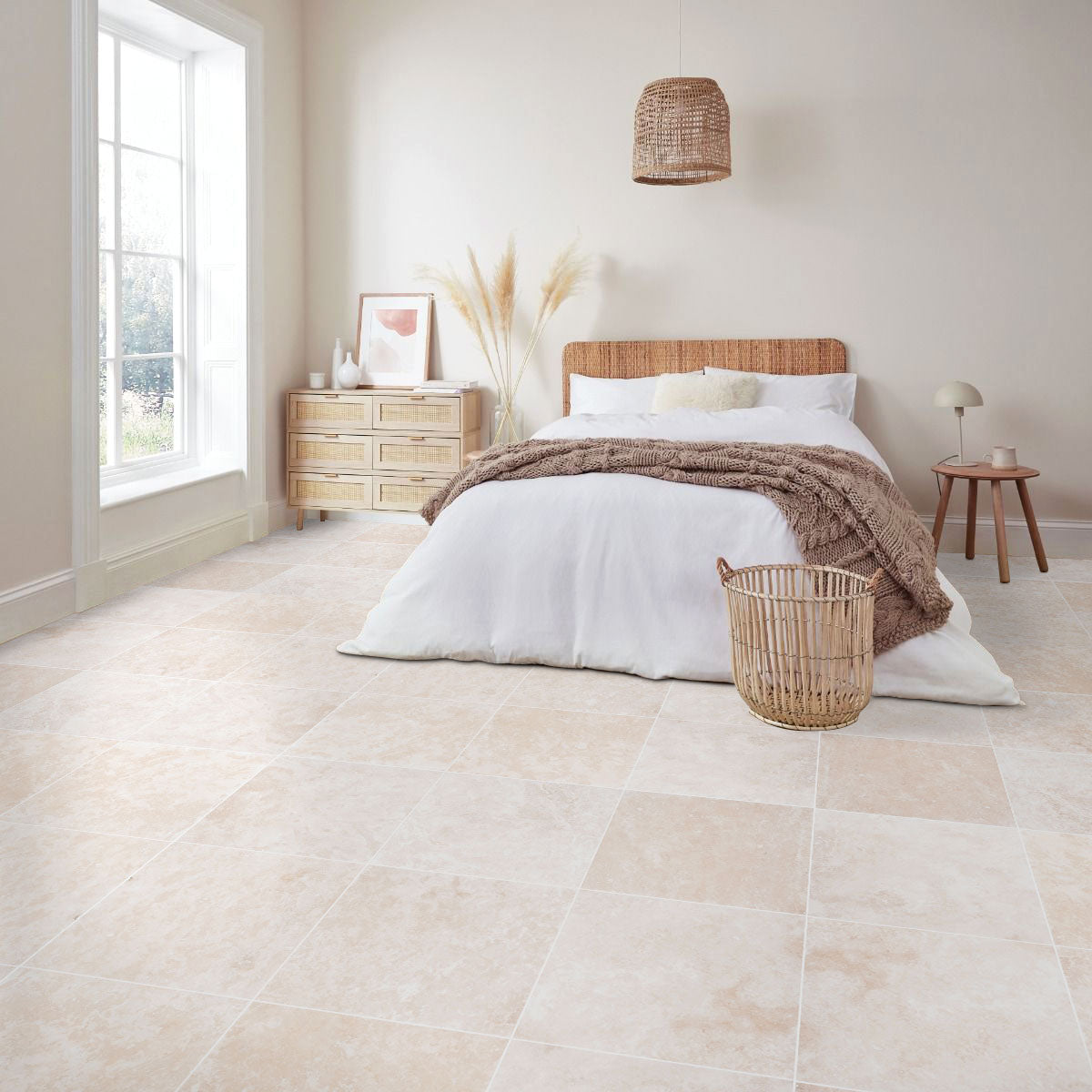 Miletos Ivory Travertine Tiles Honed and Filled Floor and Wall Tile - Belair Collection