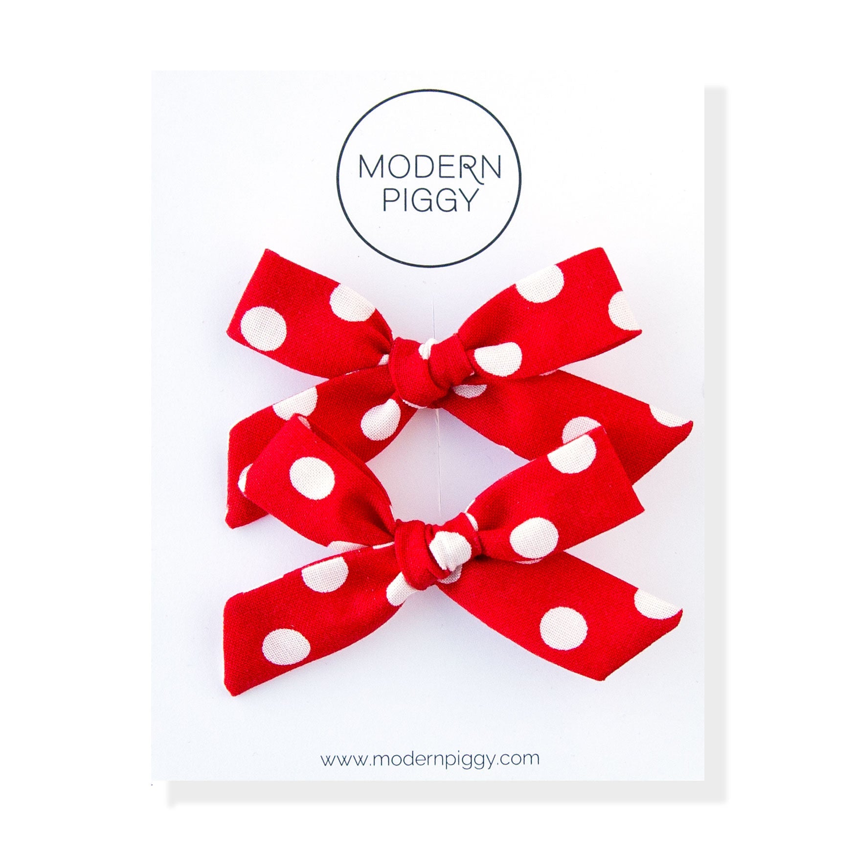 Minnie's Polka Dot | Pigtail Set - Hand-tied Bow