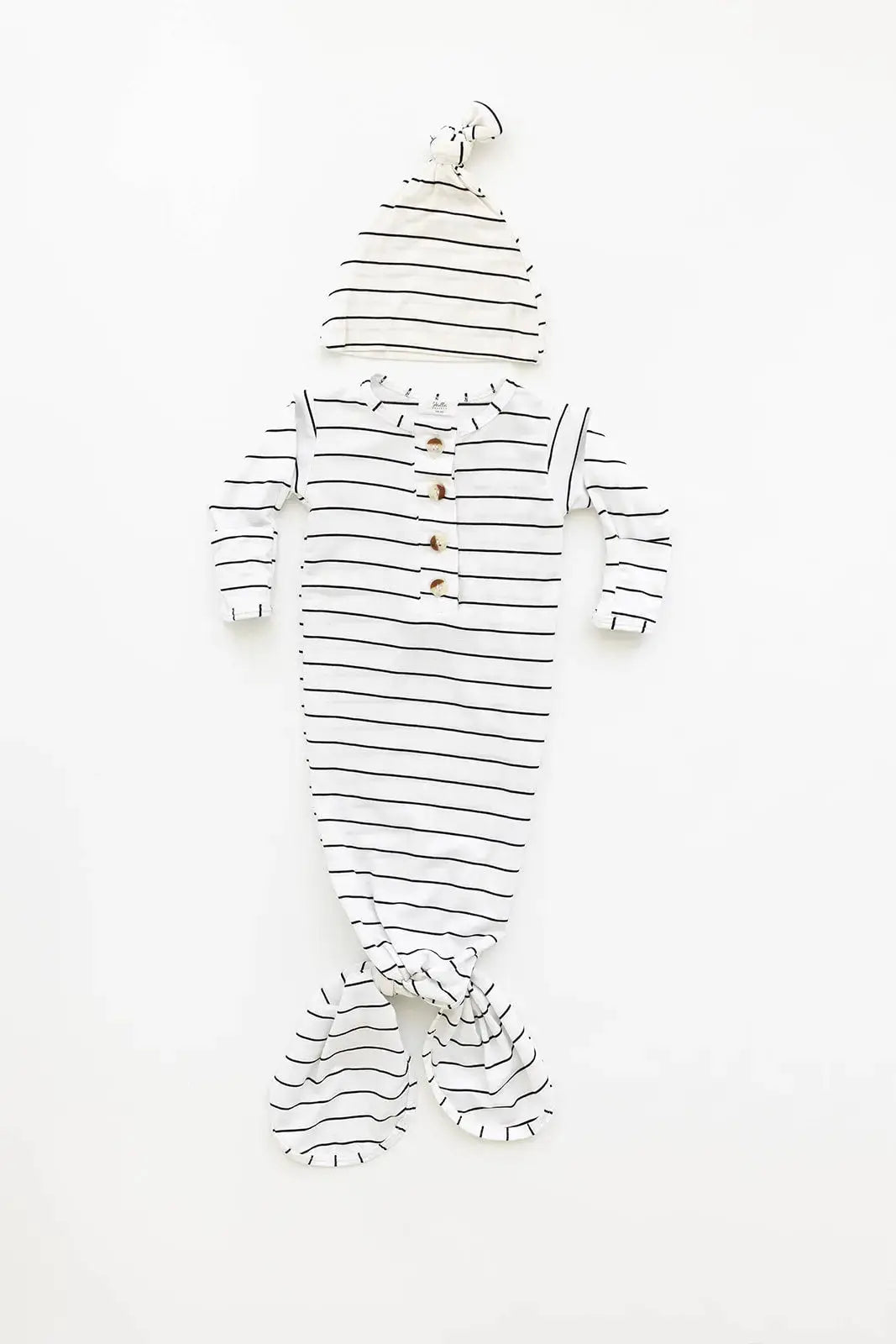 Stroller Society Knotted Baby Gown and Hat Set with Headband - Bloom