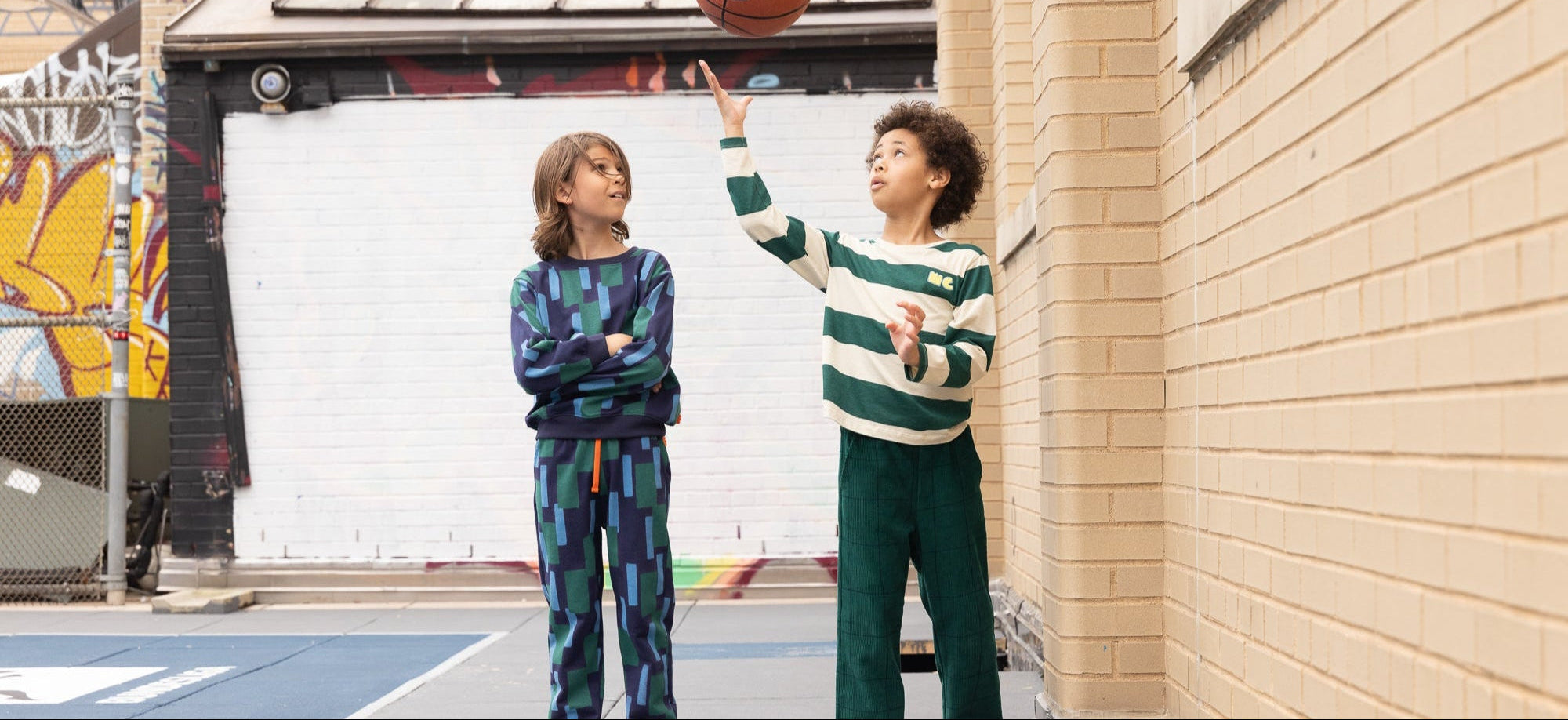 Recycled Cotton Blue Block Jogger