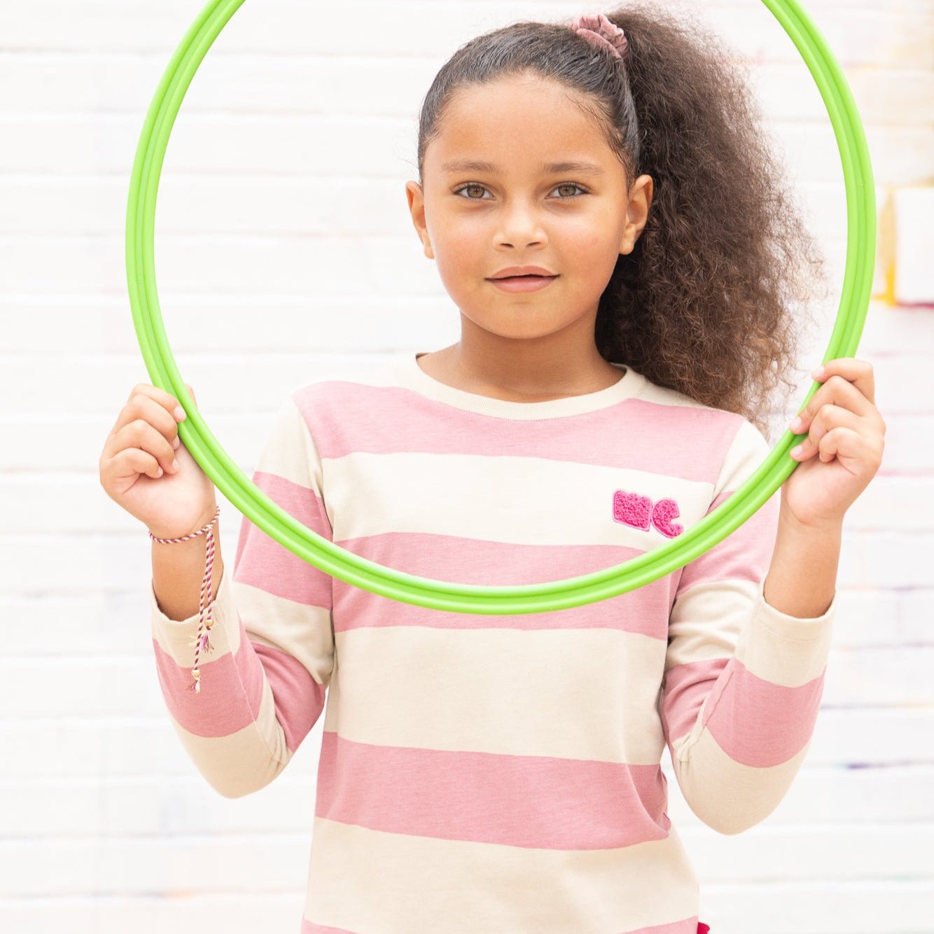 Recycled Cotton Pink Rugby Stripe T-Shirt