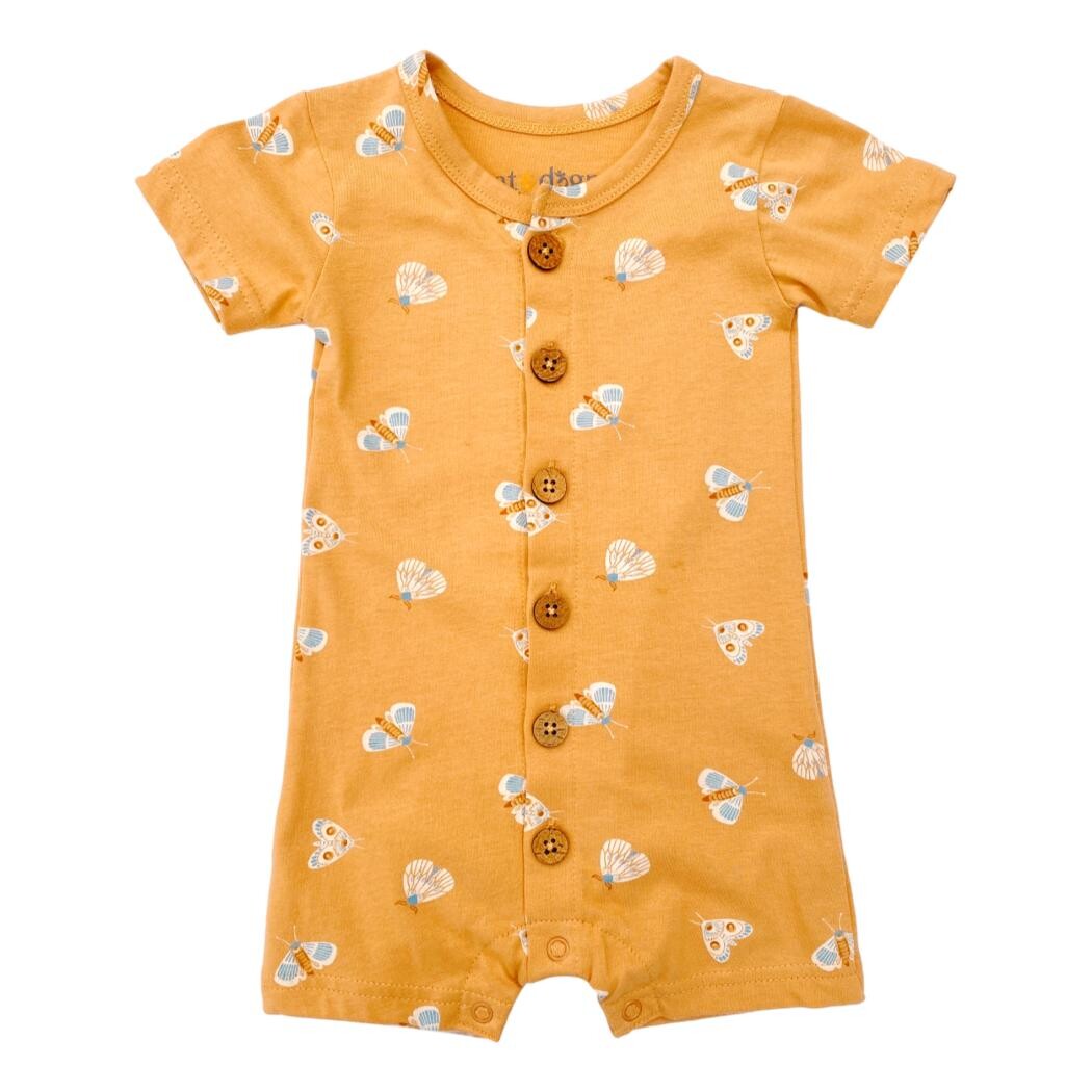 GOTS Certified Organic Cotton Short Sleeve Romper - Magical Moth