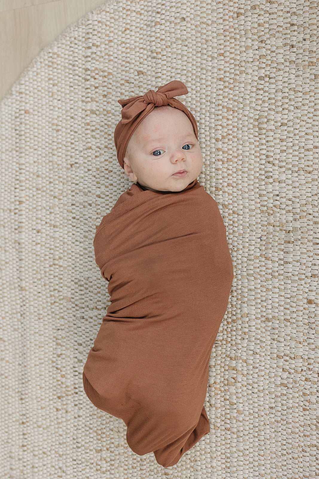 Rust Bamboo Hat OR Head Wrap Set Mebie Baby