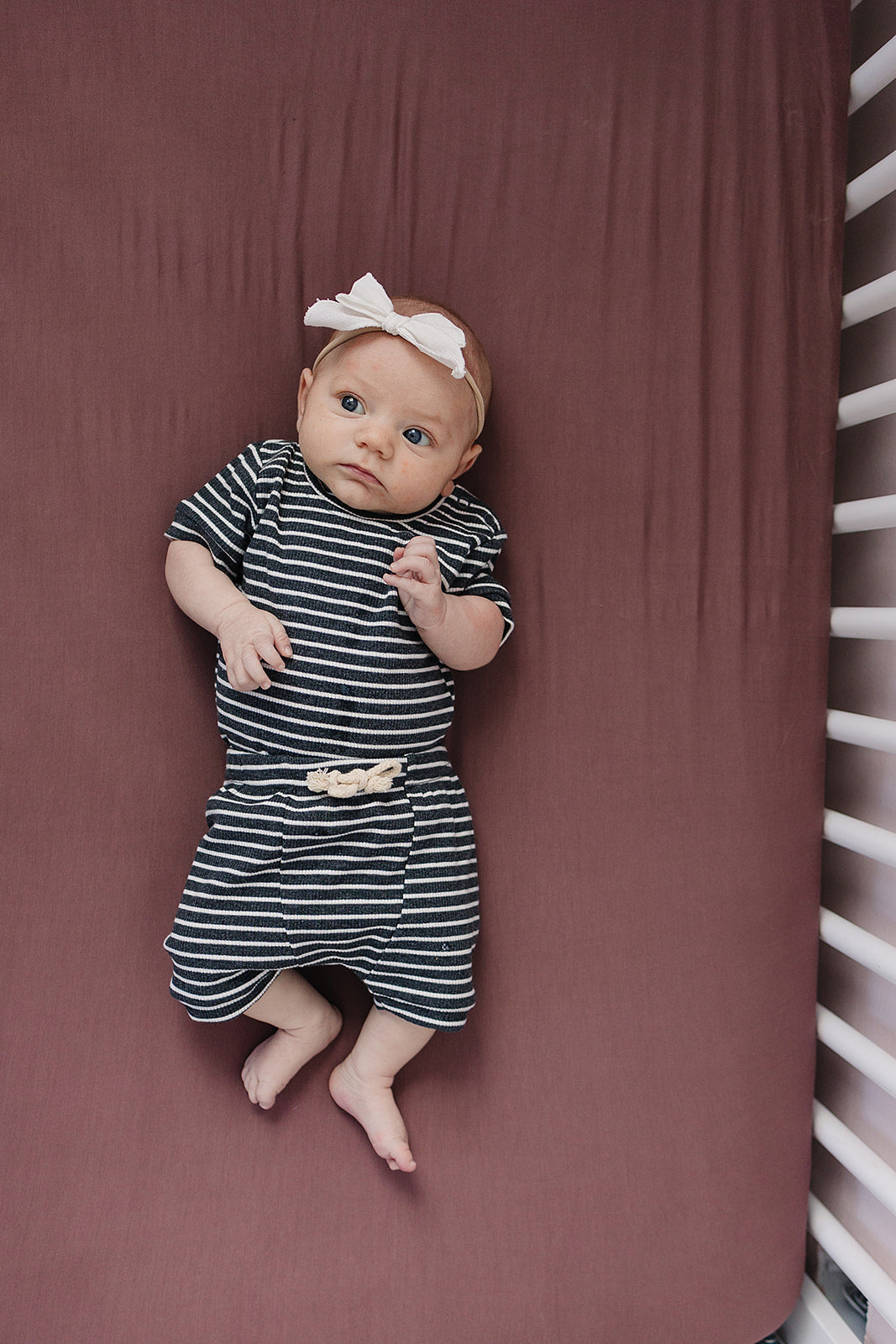 Plum Bamboo Stretch Crib Sheet  Mebie Baby