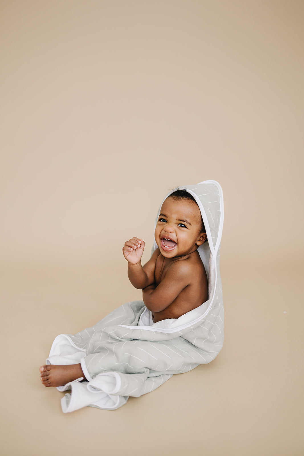Desert Sage Muslin Hooded Towel Mebie Baby
