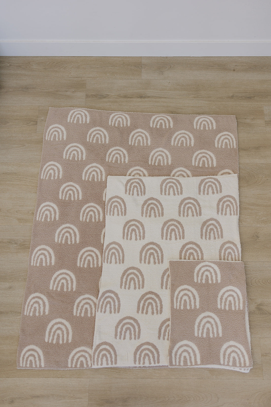 Taupe Rainbow Plush Blanket Mebie Baby