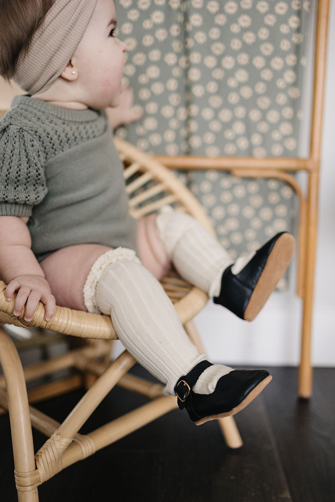 Sage Knit Shirt Romper Mebie Baby