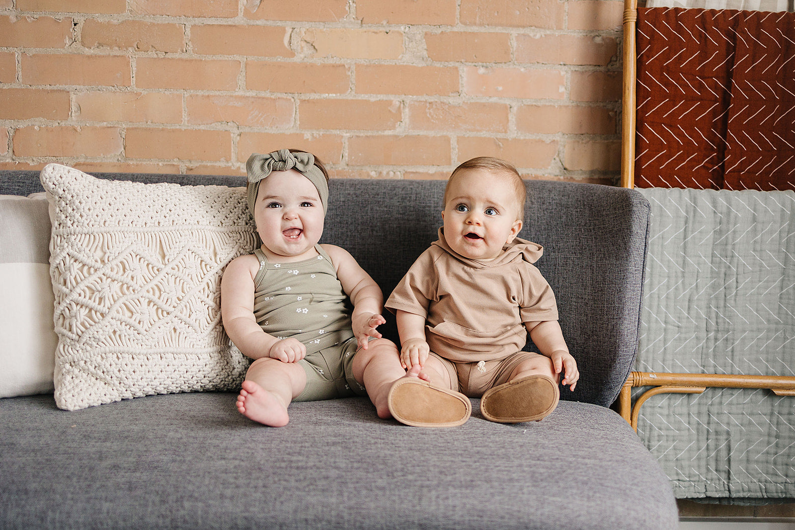 Sand Hooded Tee and Pocket Short Set Mebie Baby