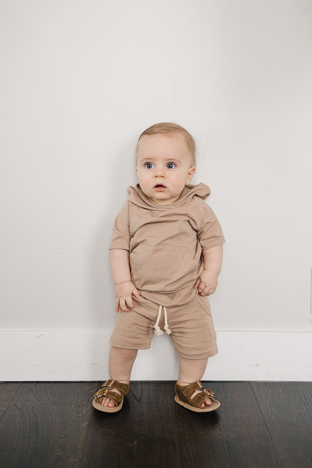 Sand Hooded Tee and Pocket Short Set Mebie Baby
