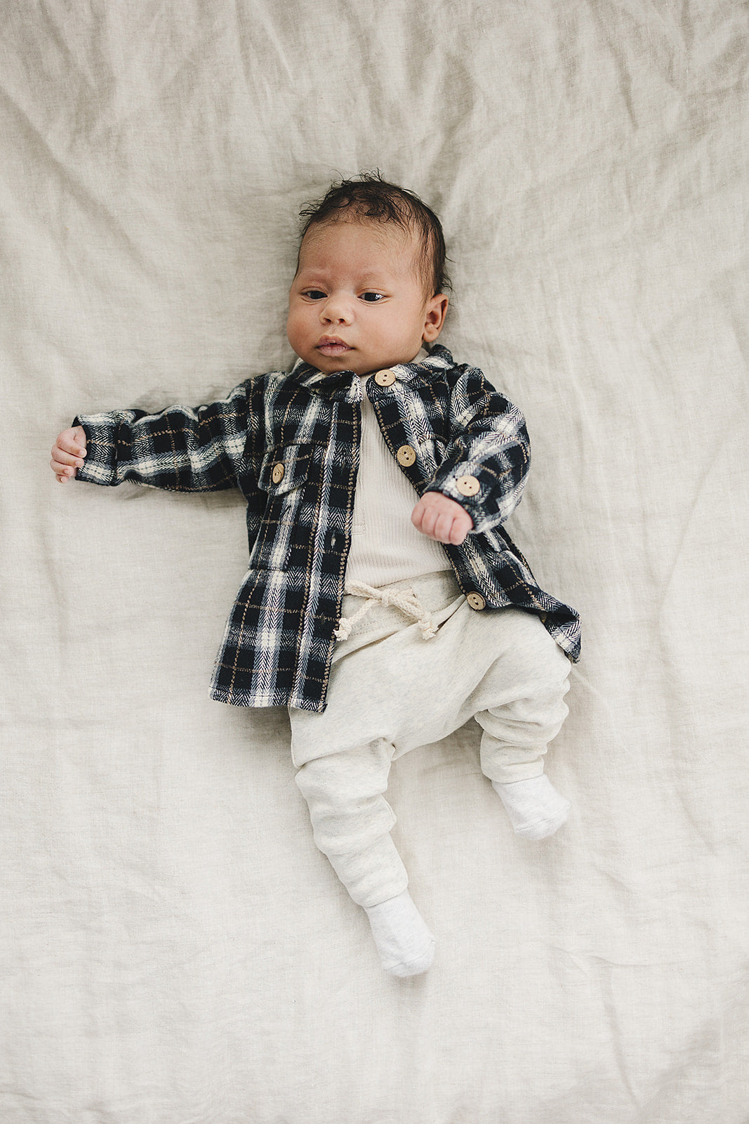 Flannel Shacket Mebie Baby