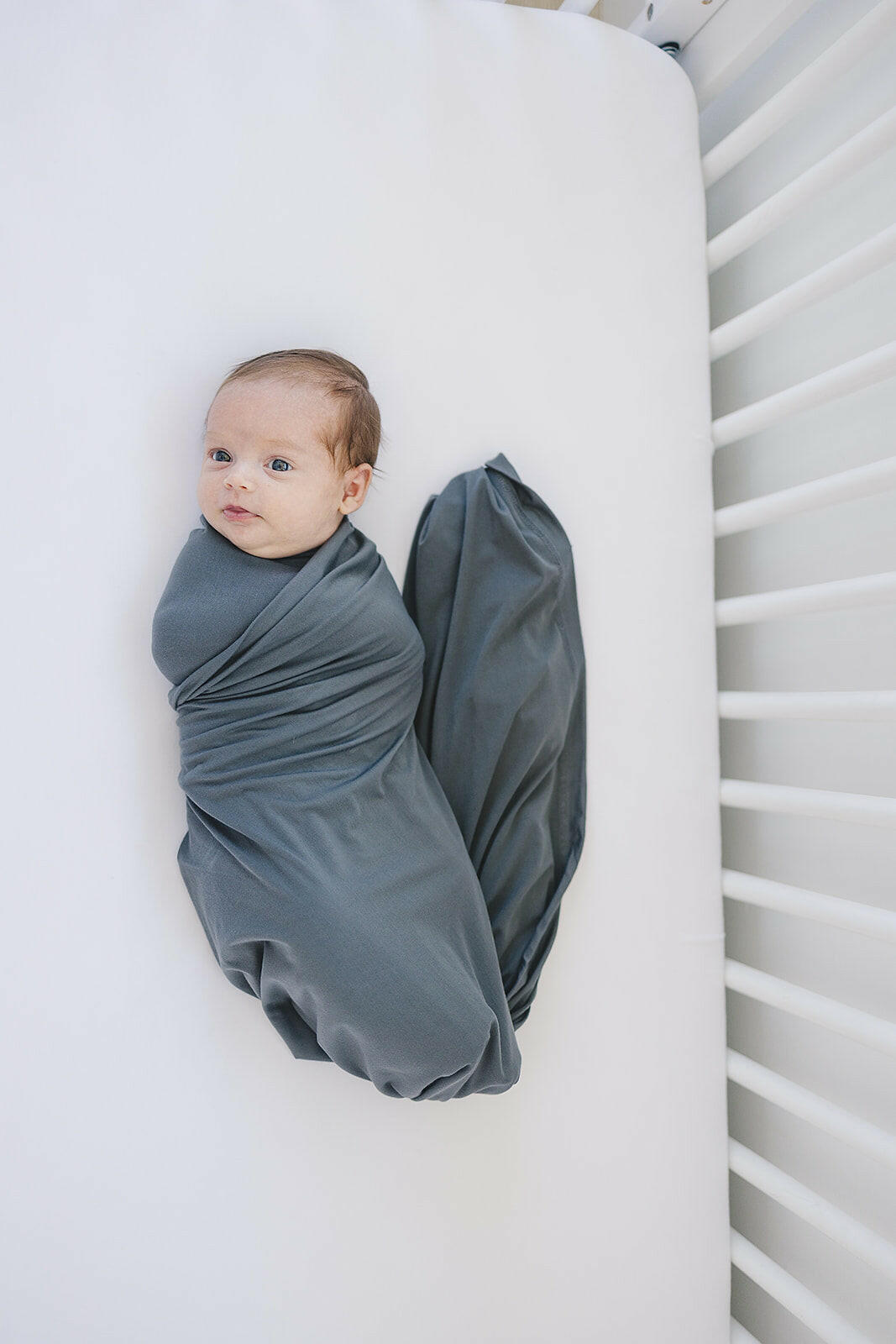 Charcoal Bamboo Stretch Swaddle Mebie Baby
