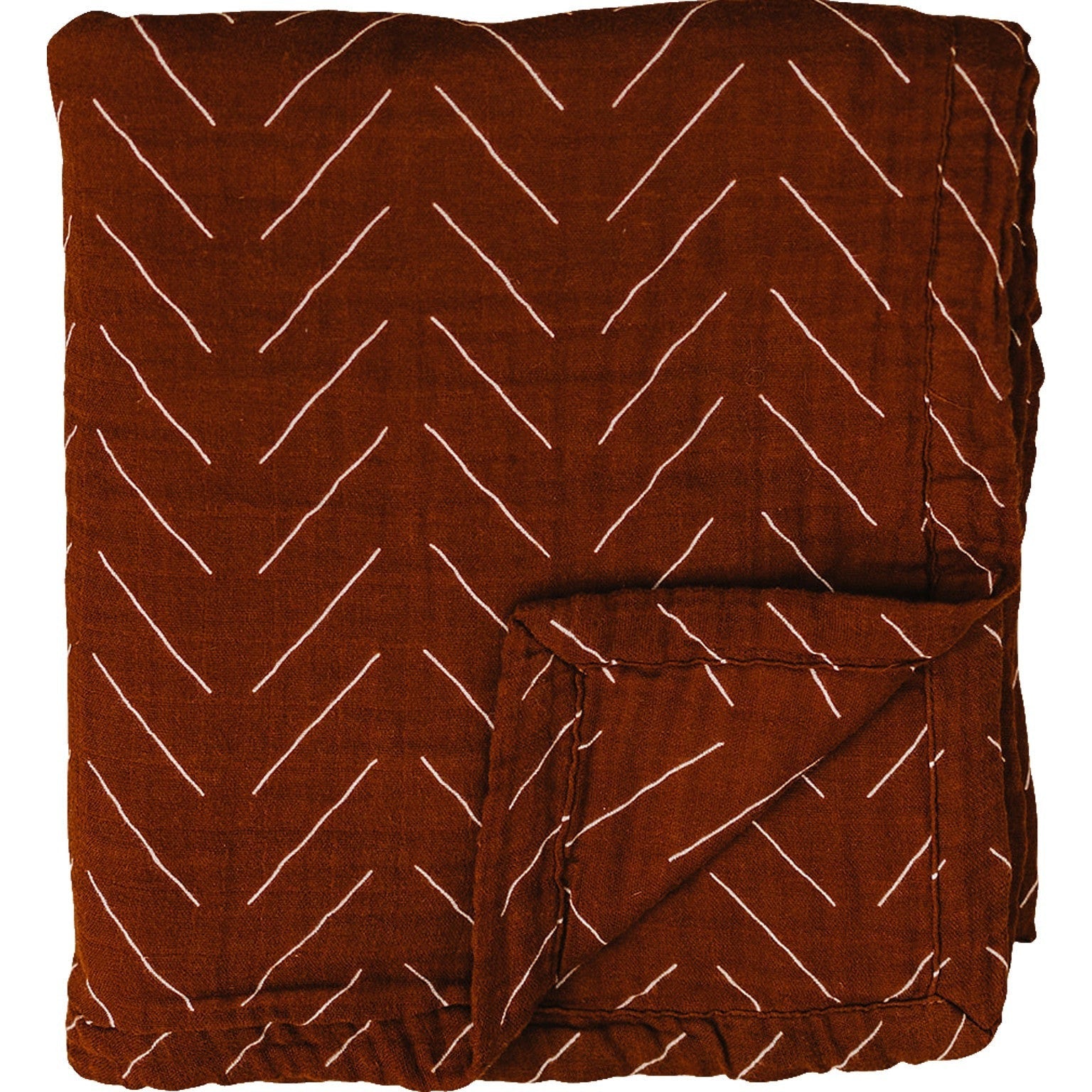 Rust Mudcloth Muslin Quilt Mebie Baby