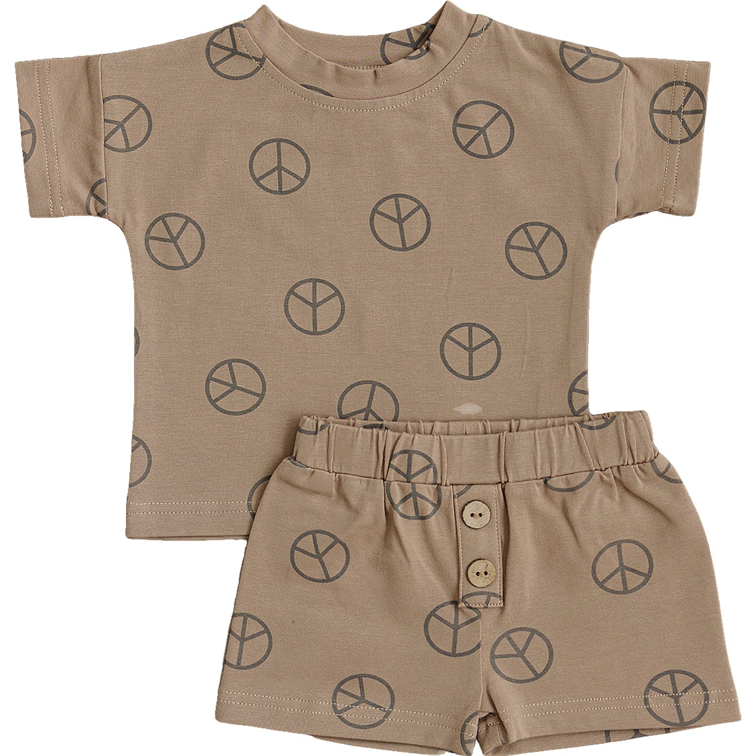 Peace Button Short Set Mebie Baby