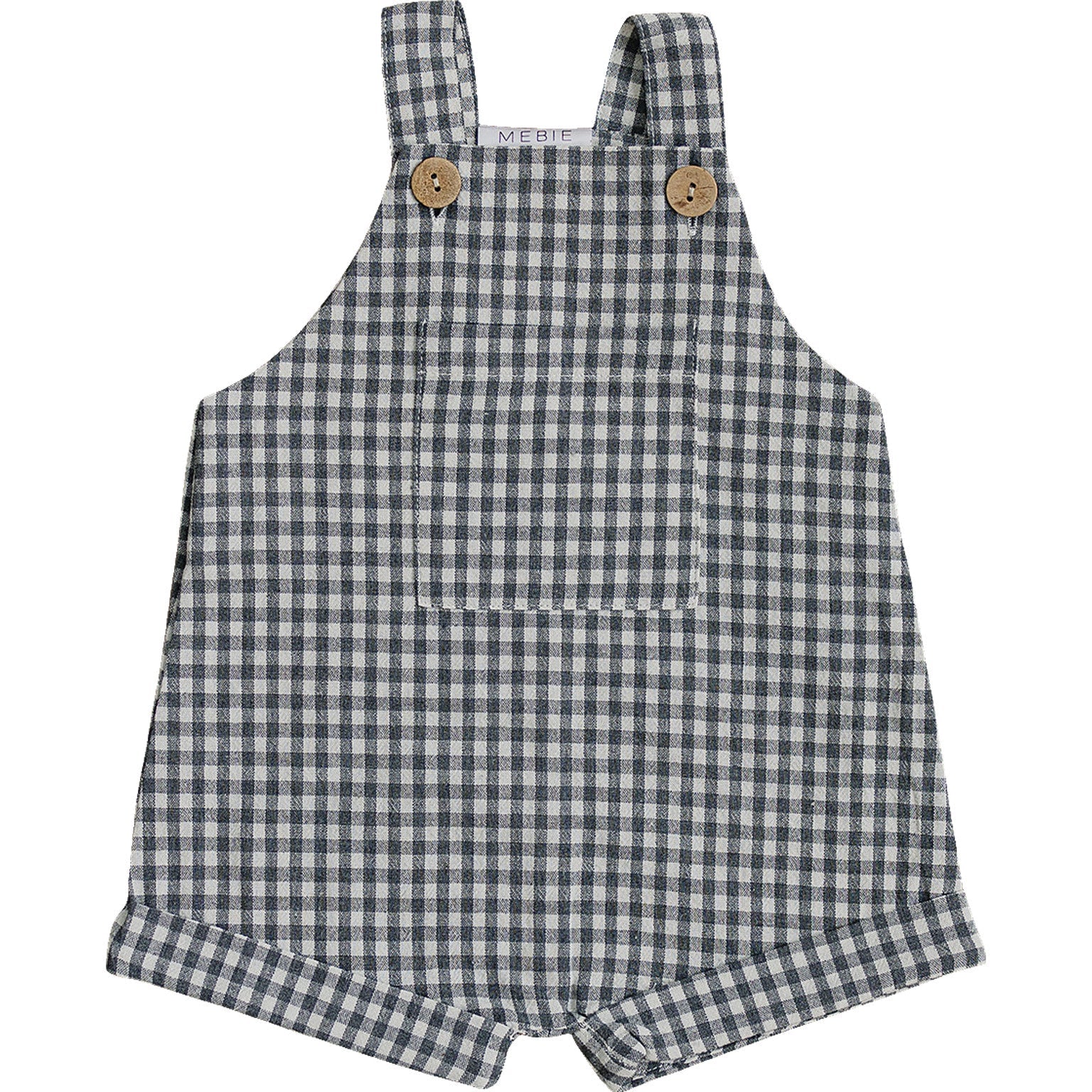 Gingham Short Linen Overalls Mebie Baby