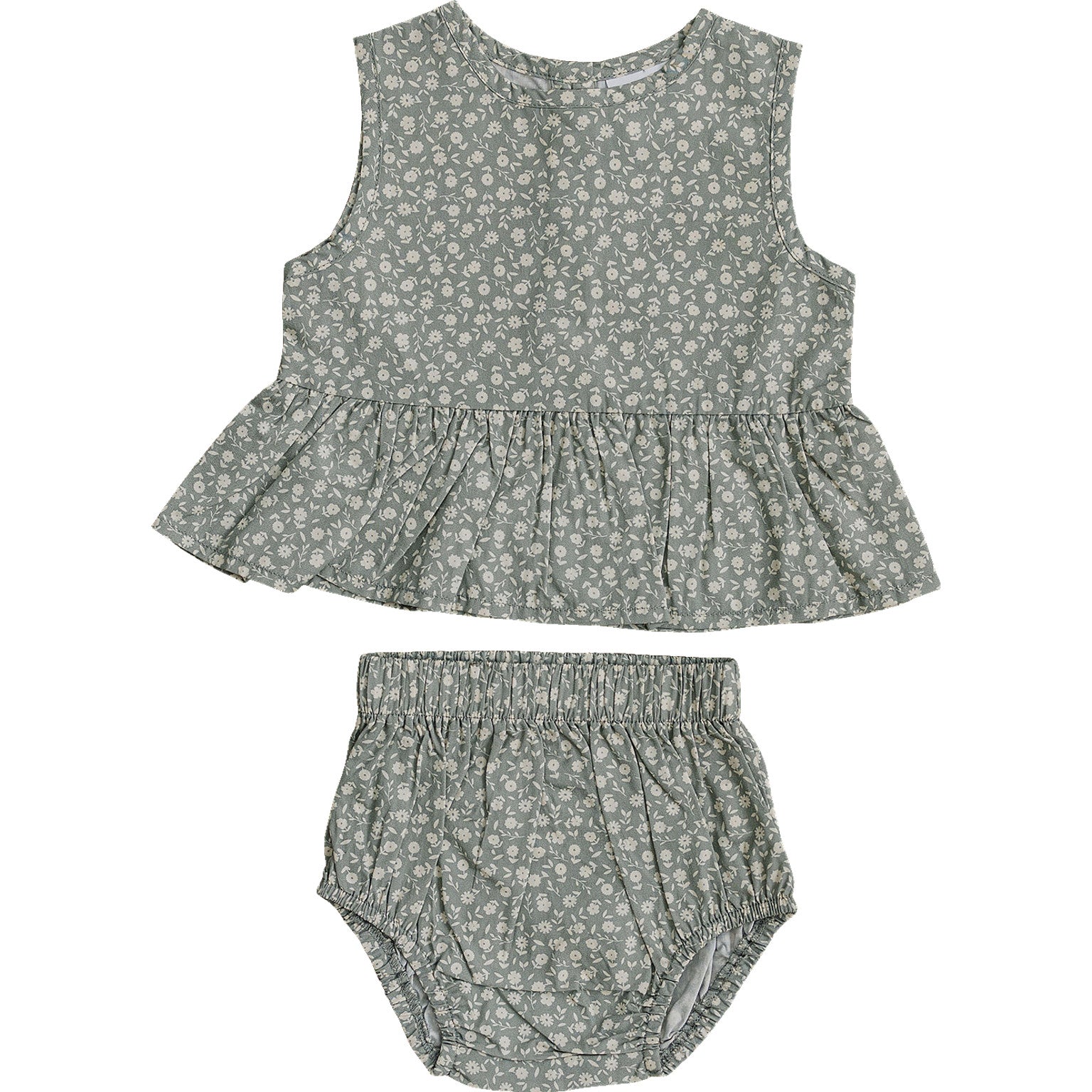 Light Green Floral Peplum Set Mebie Baby