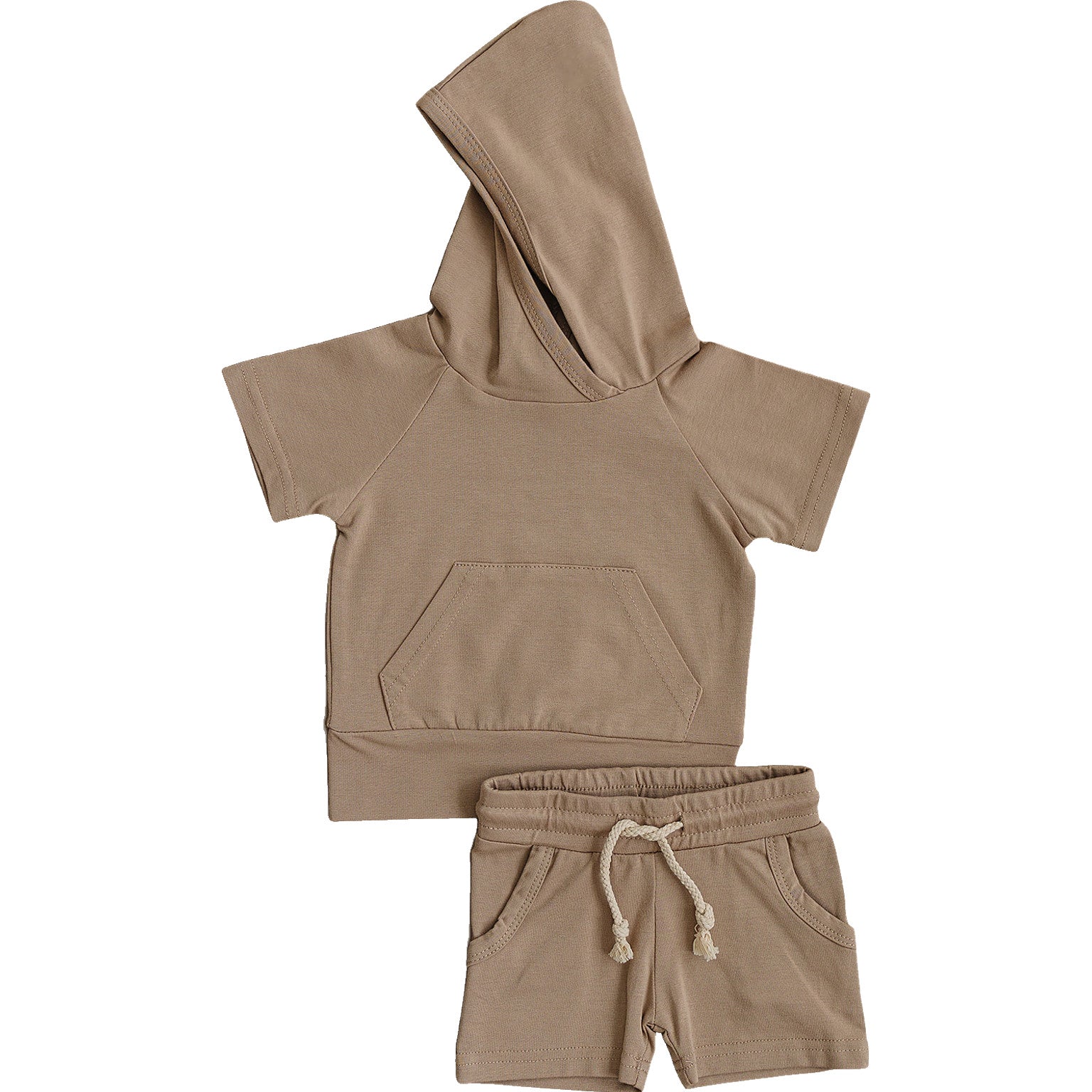 Sand Hooded Tee and Pocket Short Set Mebie Baby