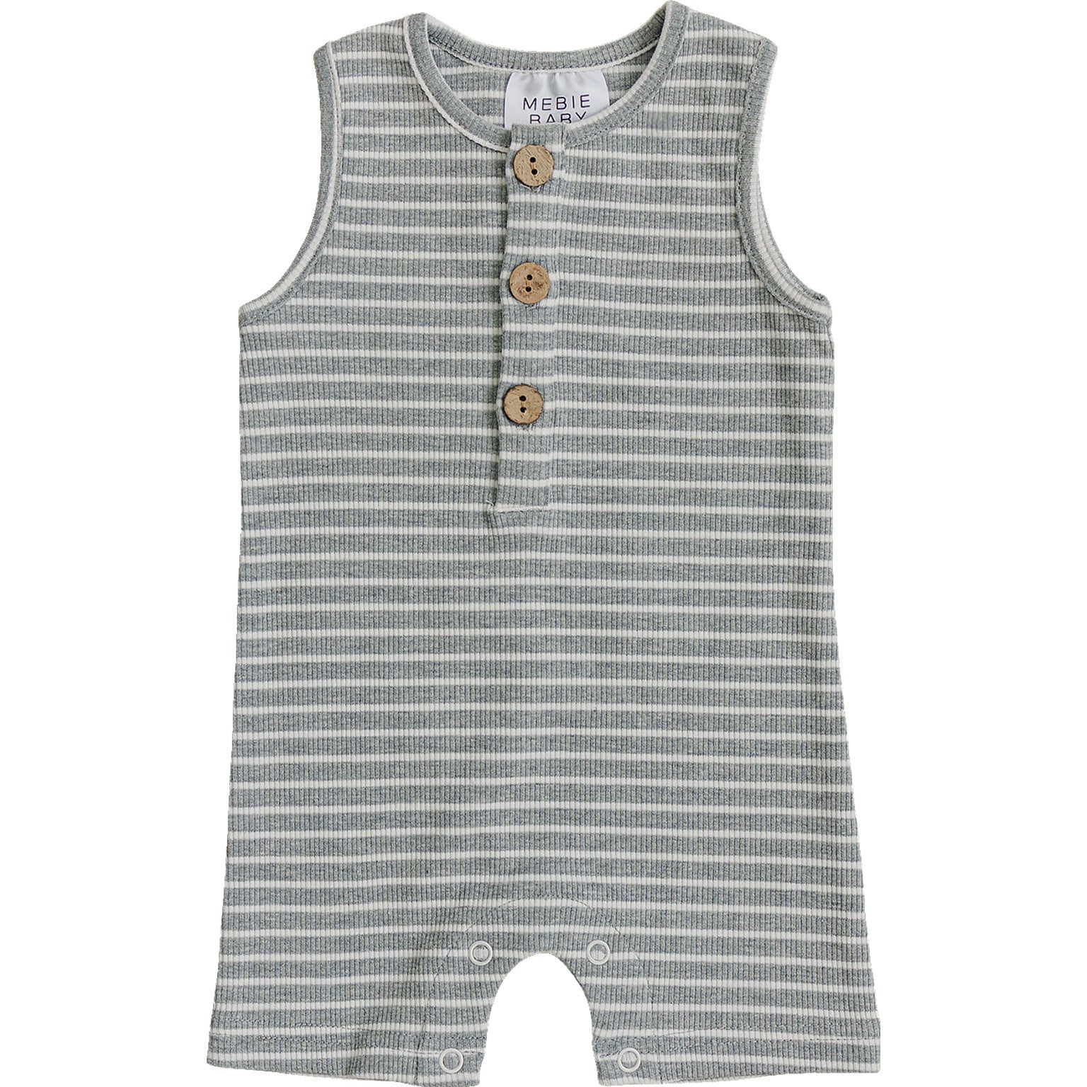 Grey Stripe Short Romper Mebie Baby