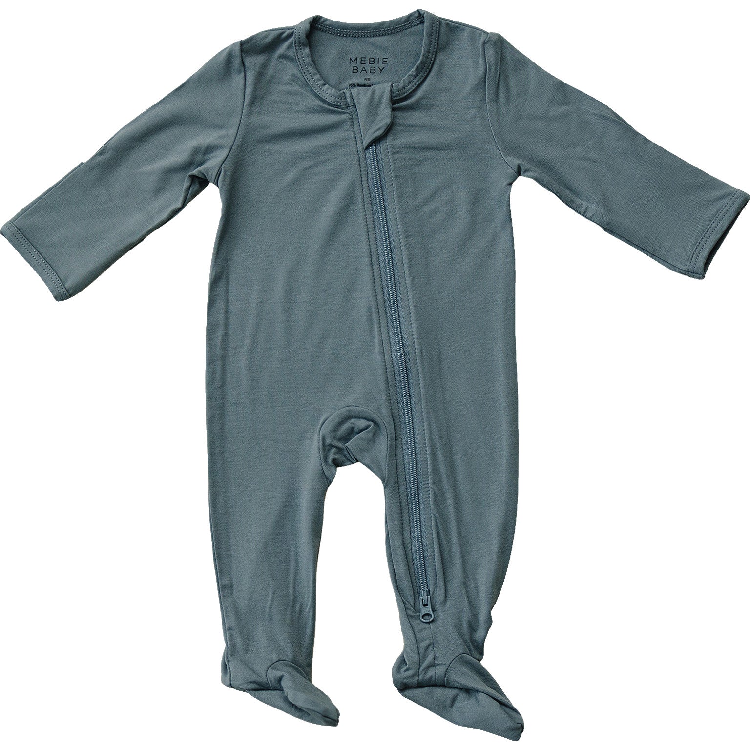 Dusty Blue Bamboo Zipper Mebie Baby