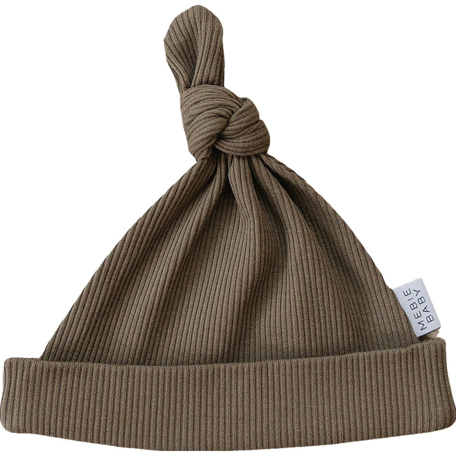 Cocoa Organic Ribbed Newborn Knot Hat  Mebie Baby