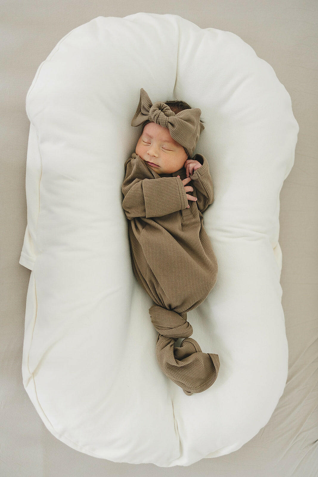 Cocoa Organic Cotton Ribbed Head Wrap  Mebie Baby