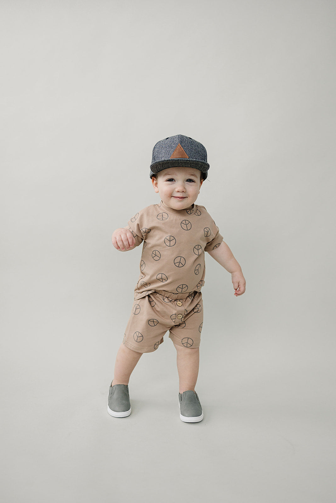 Peace Button Short Set Mebie Baby