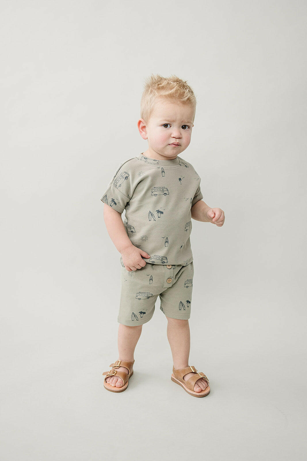 Beach Button Short Set  Mebie Baby