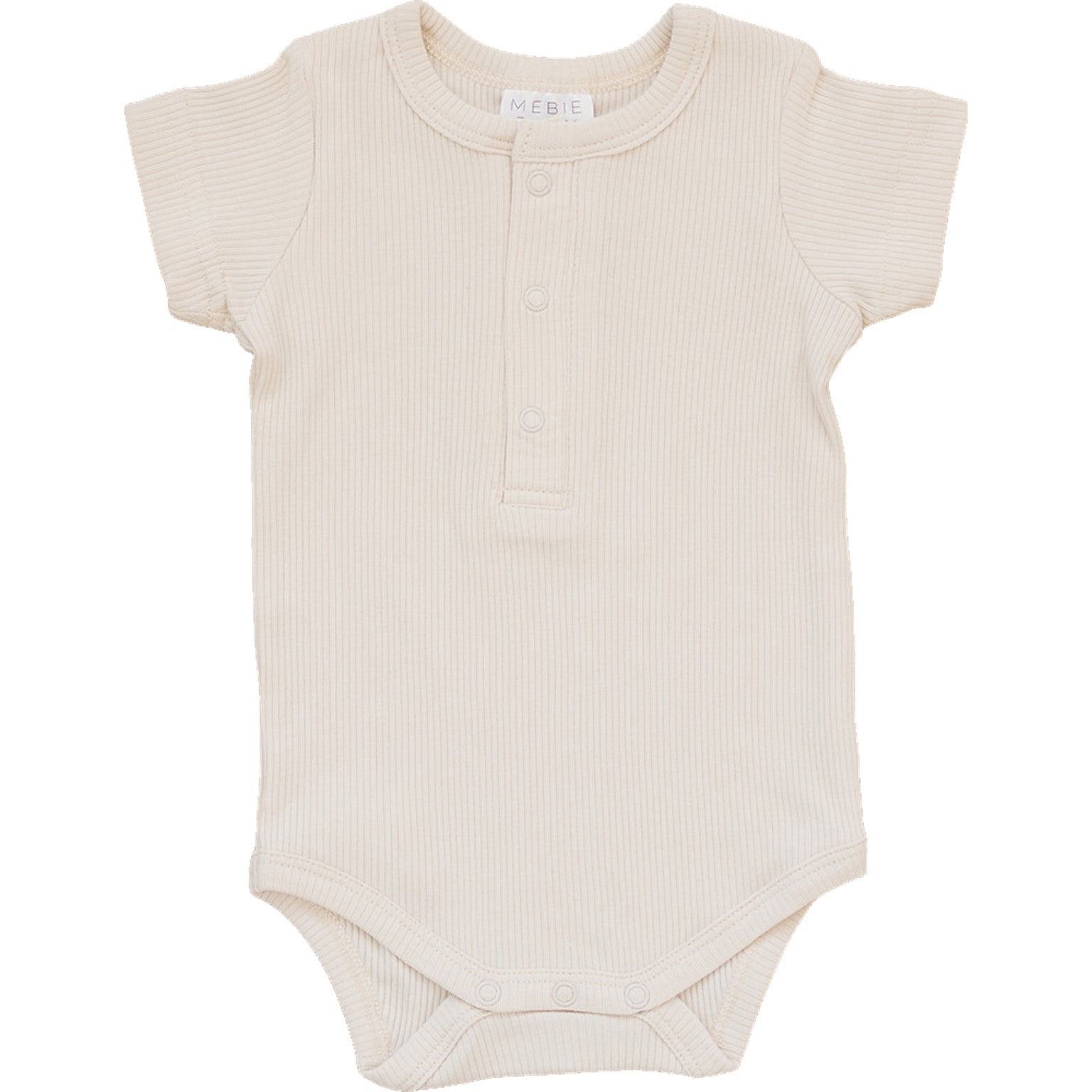 Vanilla Organic Cotton Ribbed Snap Bodysuit  Mebie Baby