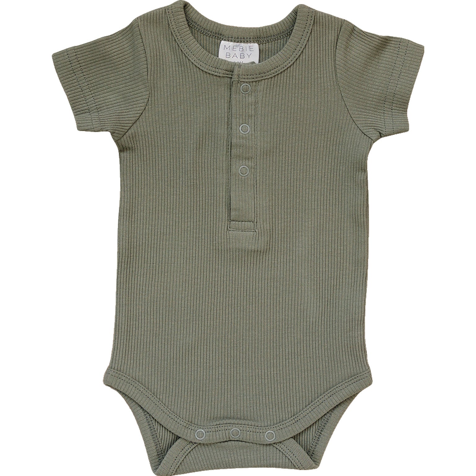 Green Organic Cotton Ribbed Snap Bodysuit Mebie Baby