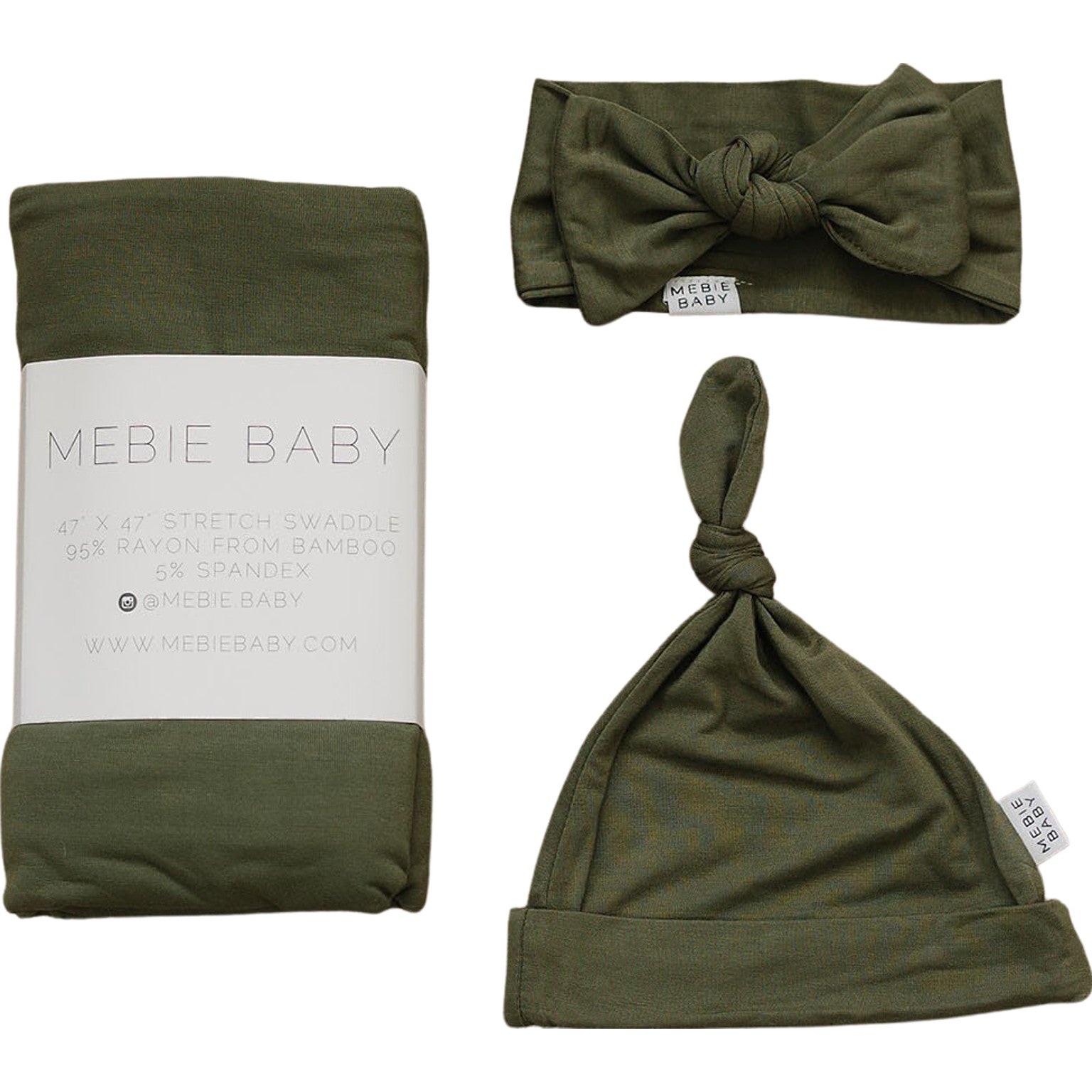 Olive Bamboo Hat OR Head Wrap Set  Mebie Baby
