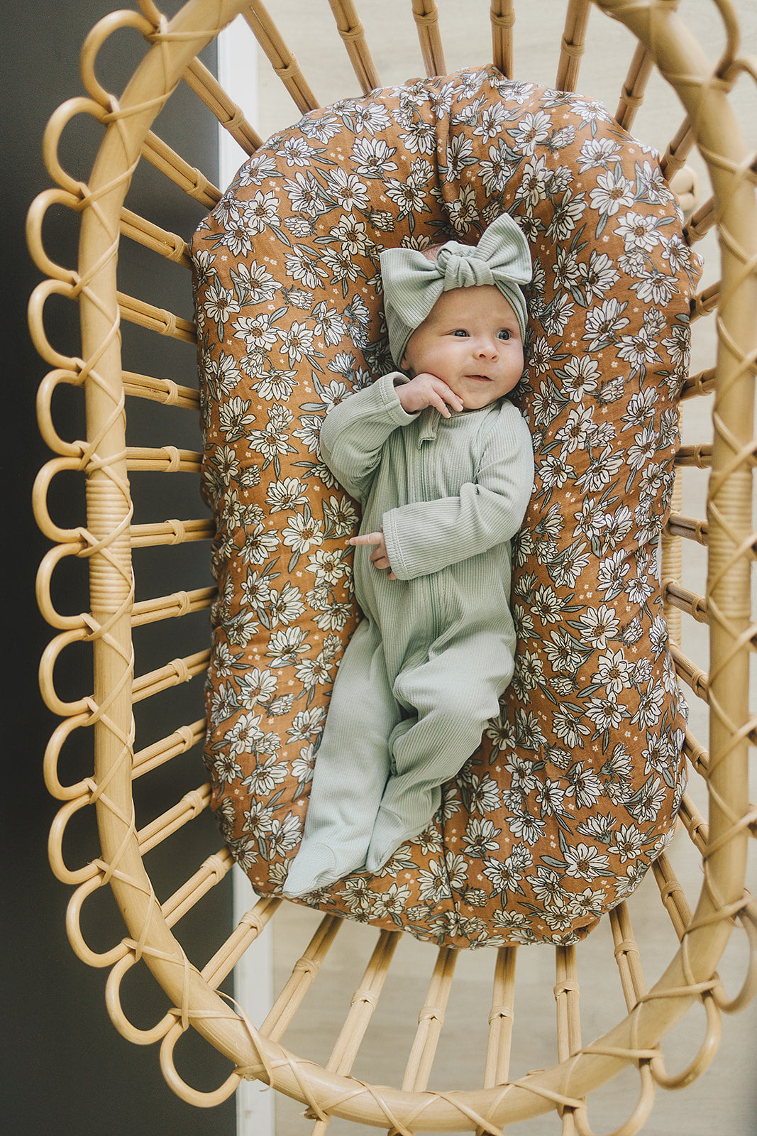 Sage Organic Cotton Ribbed Head Wrap  Mebie Baby