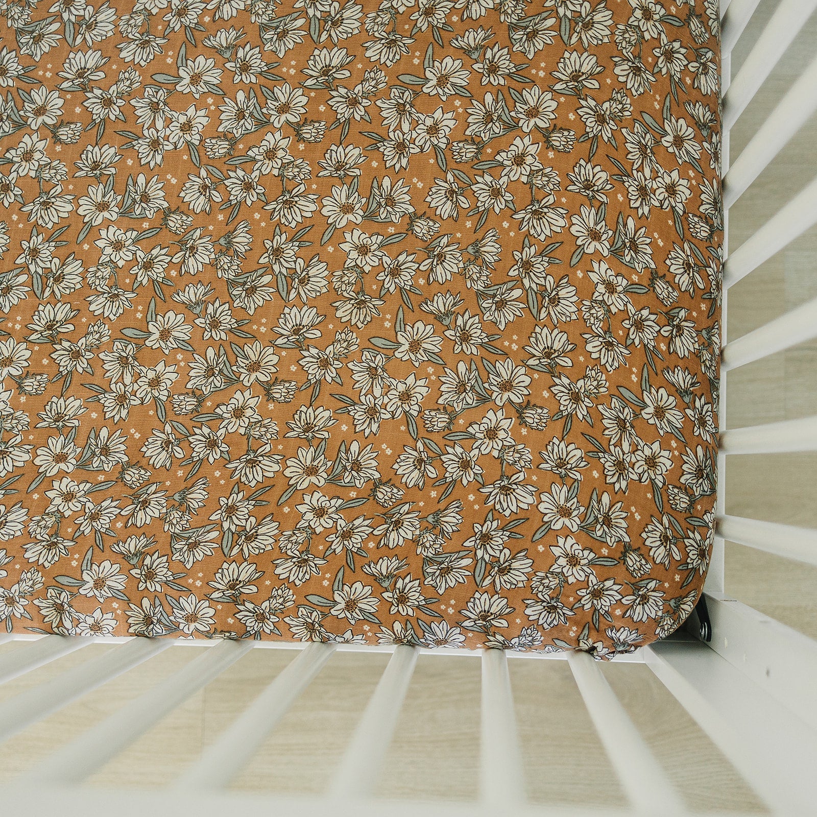 Magnolia Muslin Crib Sheet  Mebie Baby