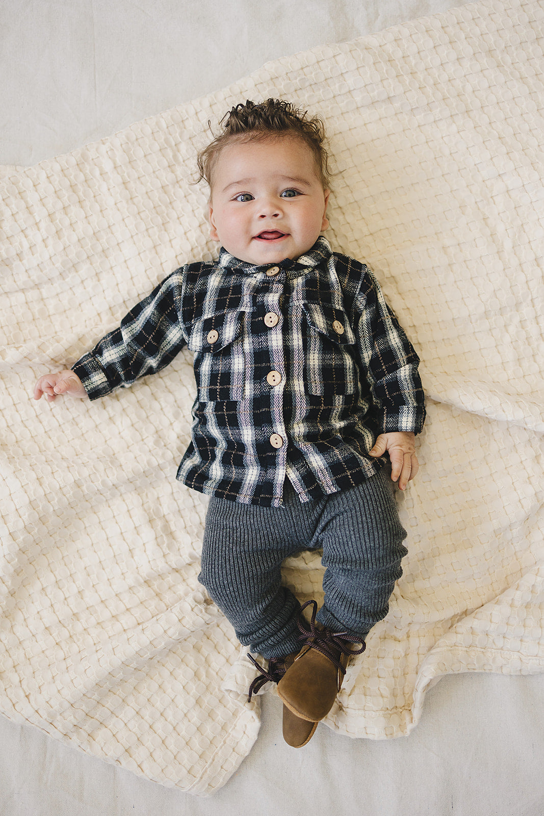 Flannel Shacket Mebie Baby