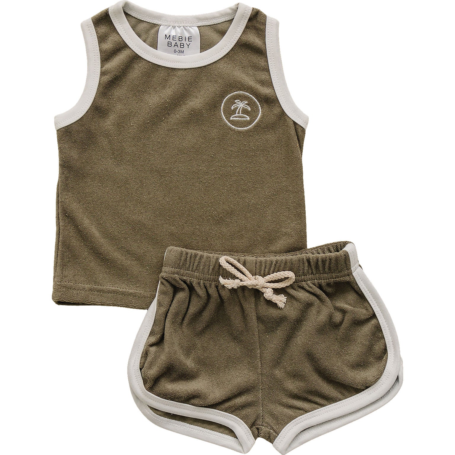 Palm Tree Terry Cloth Short Set Mebie Baby