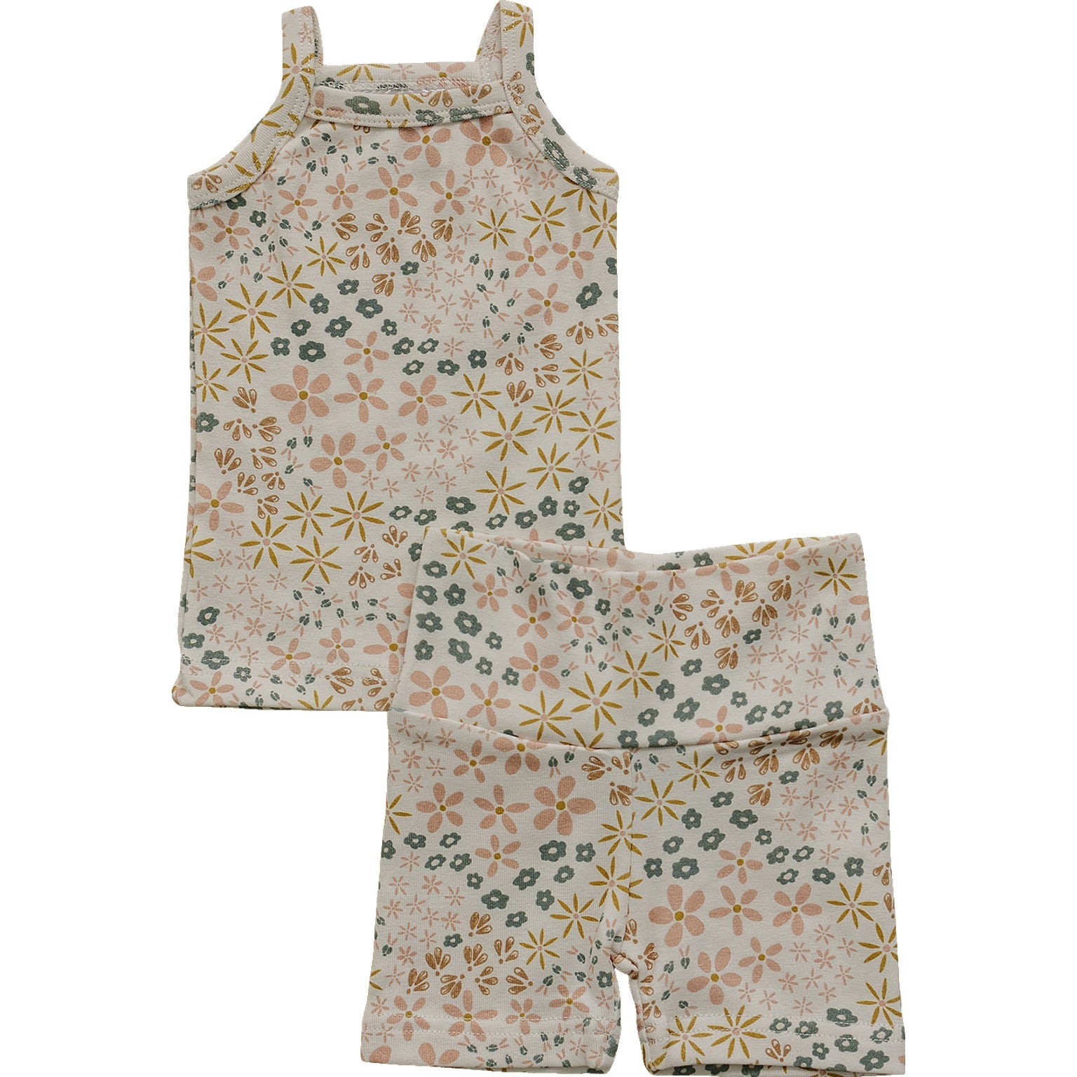Spring Floral Tank + Biker Short Set Mebie Baby