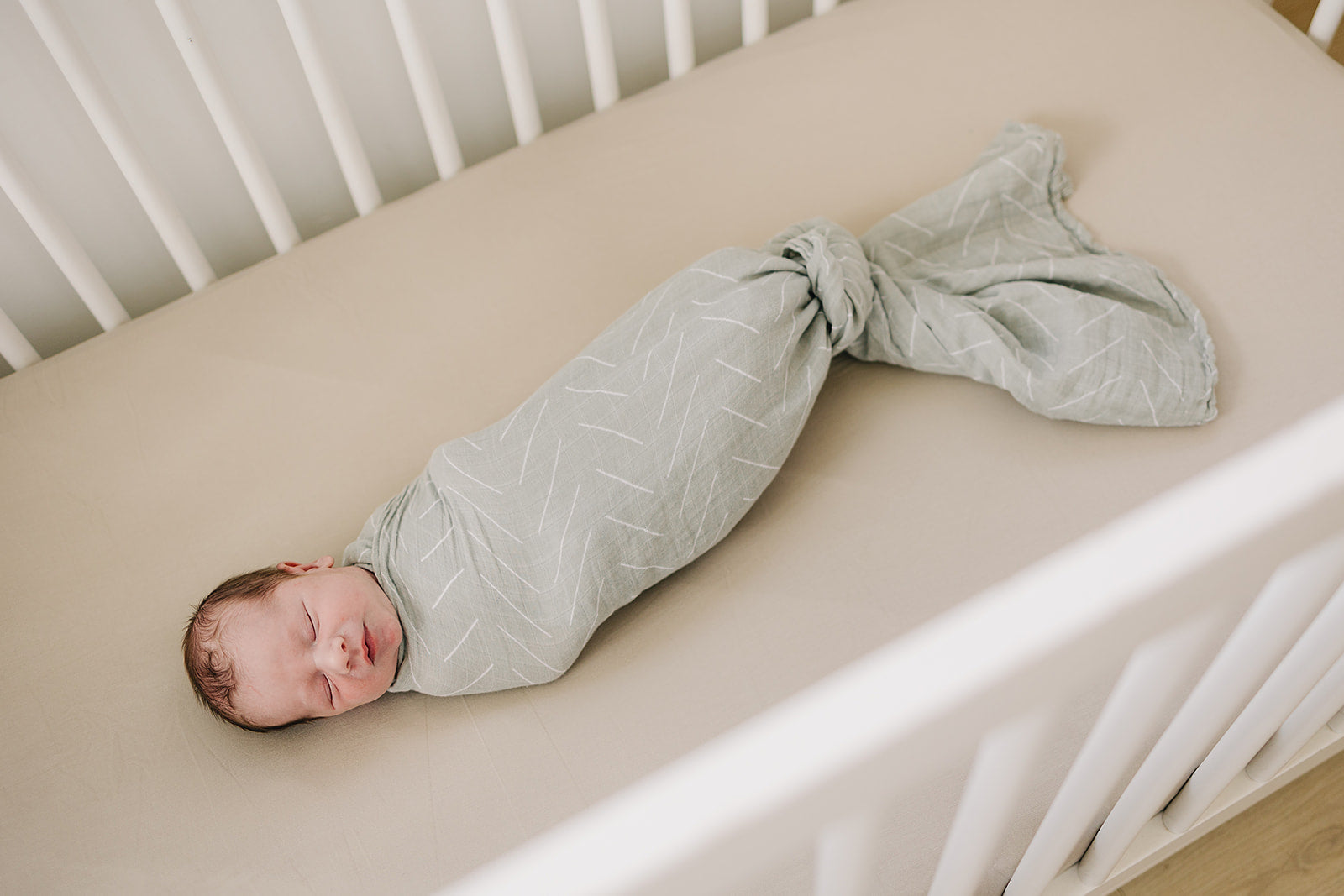 Oatmeal Bamboo Stretch Crib Sheet Mebie Baby