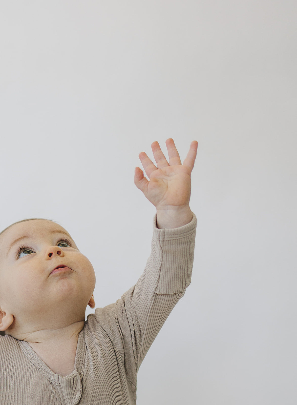 Oatmeal Organic Cotton Ribbed Zipper Mebie Baby