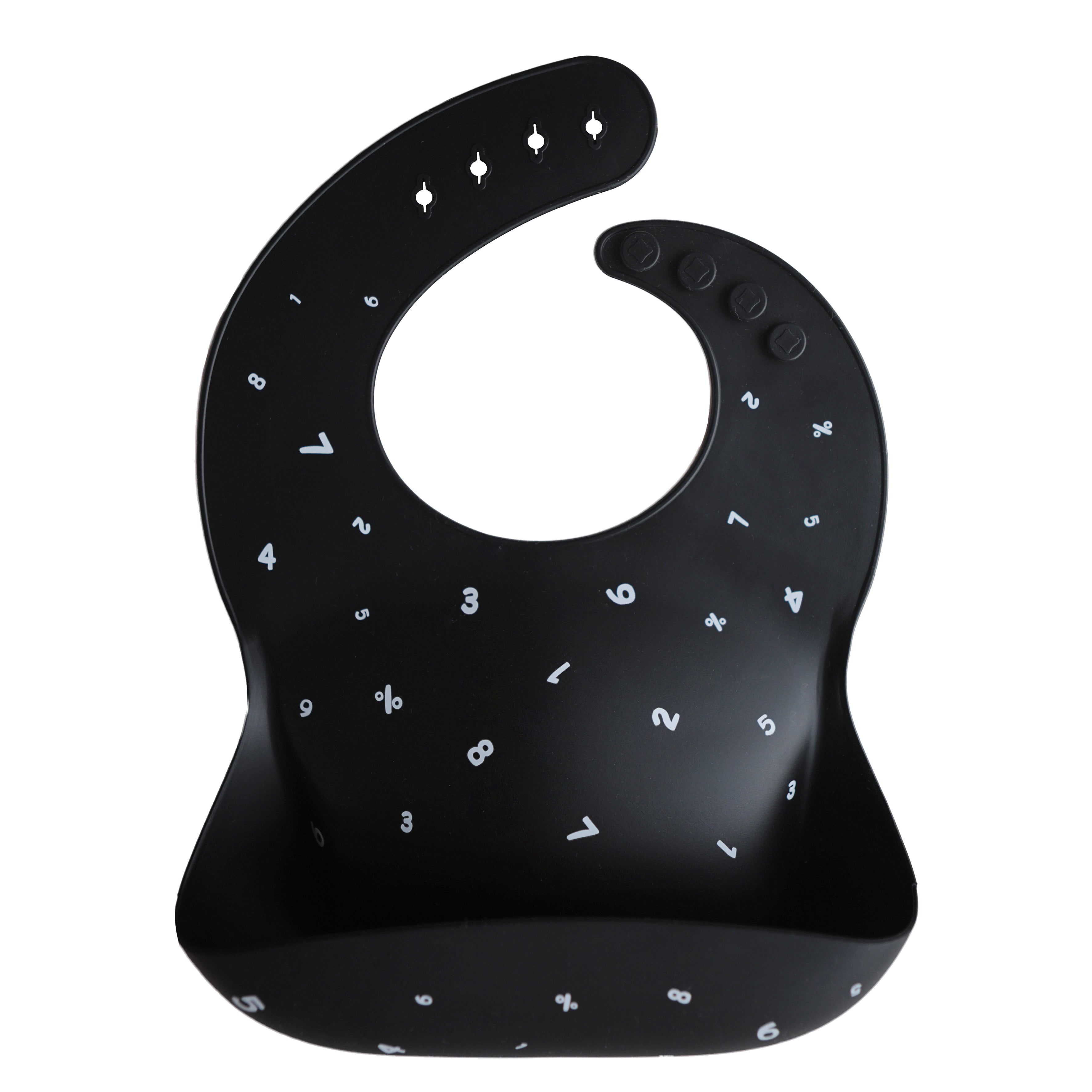 Silicone Baby Bib Silicone Bib Mushie Numbers Black
