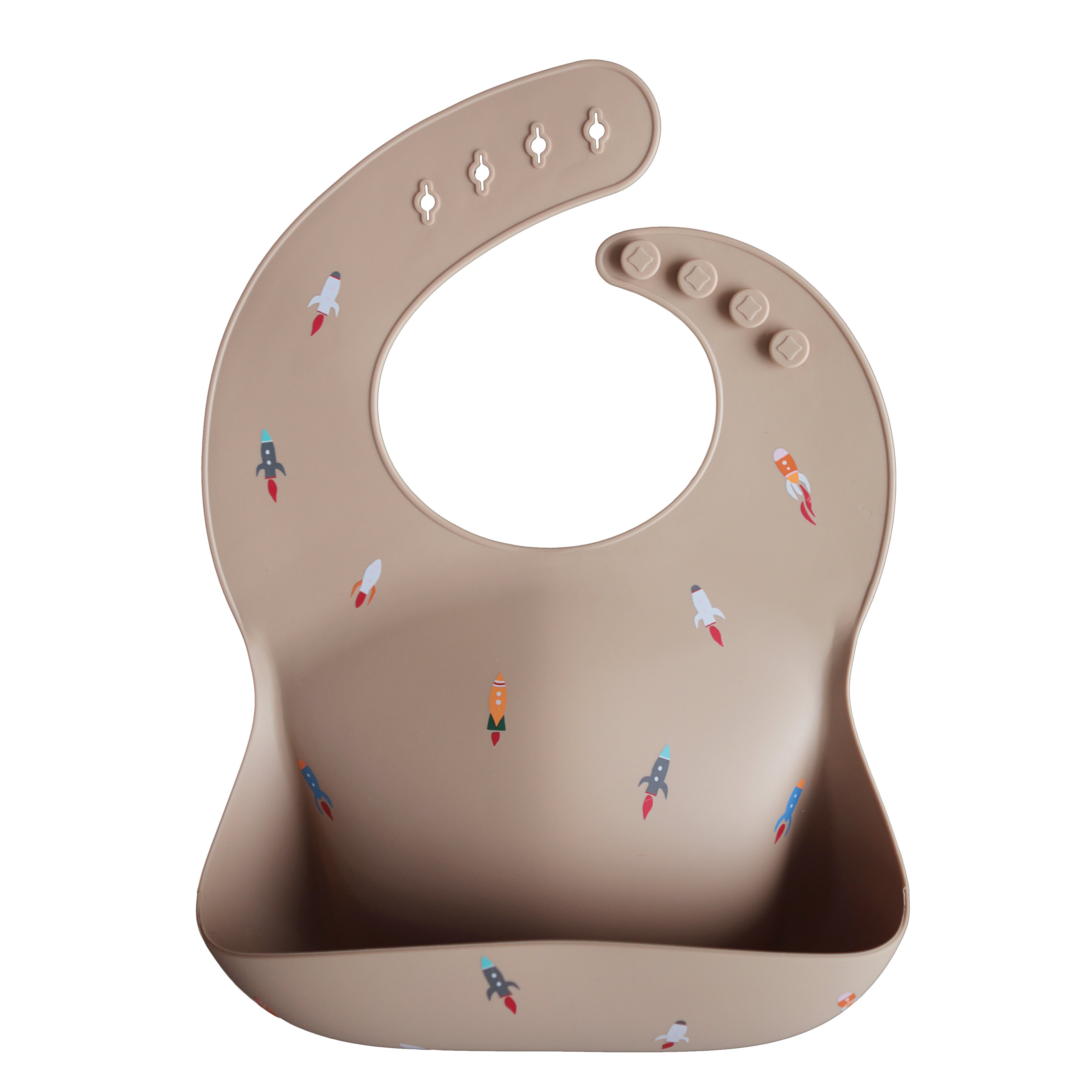 Silicone Baby Bib Silicone Bib Mushie Rocket Ship