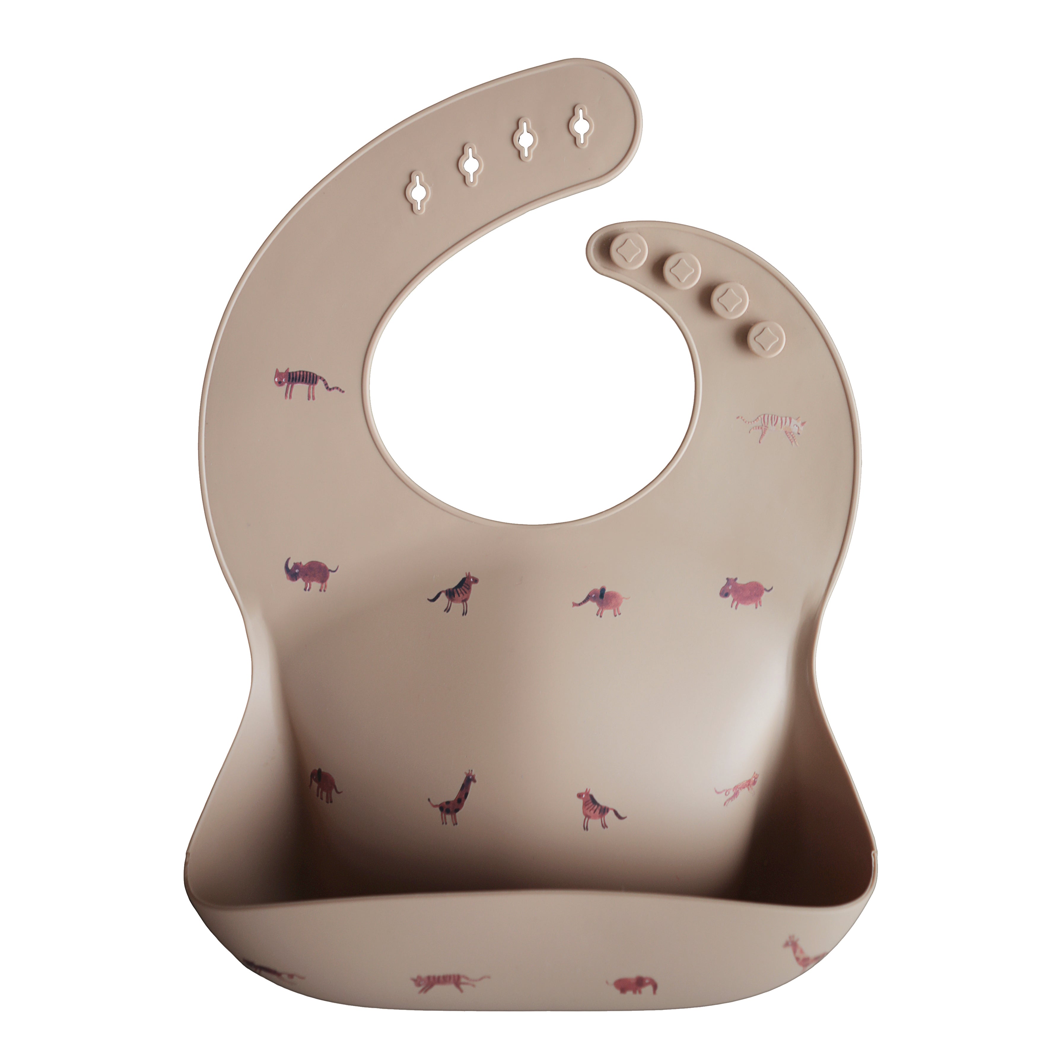 Silicone Baby Bib Silicone Bib Mushie Safari Tan
