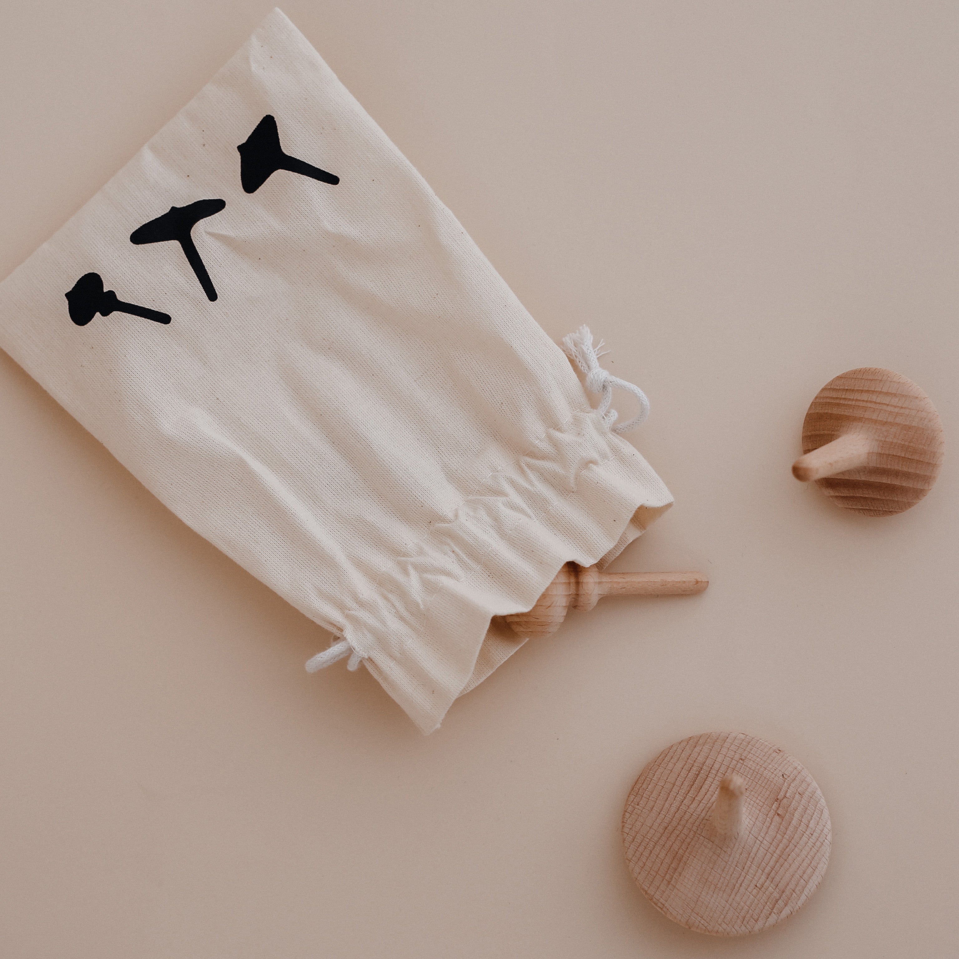 Wooden Spinning Top Three Little Woodies - Wood