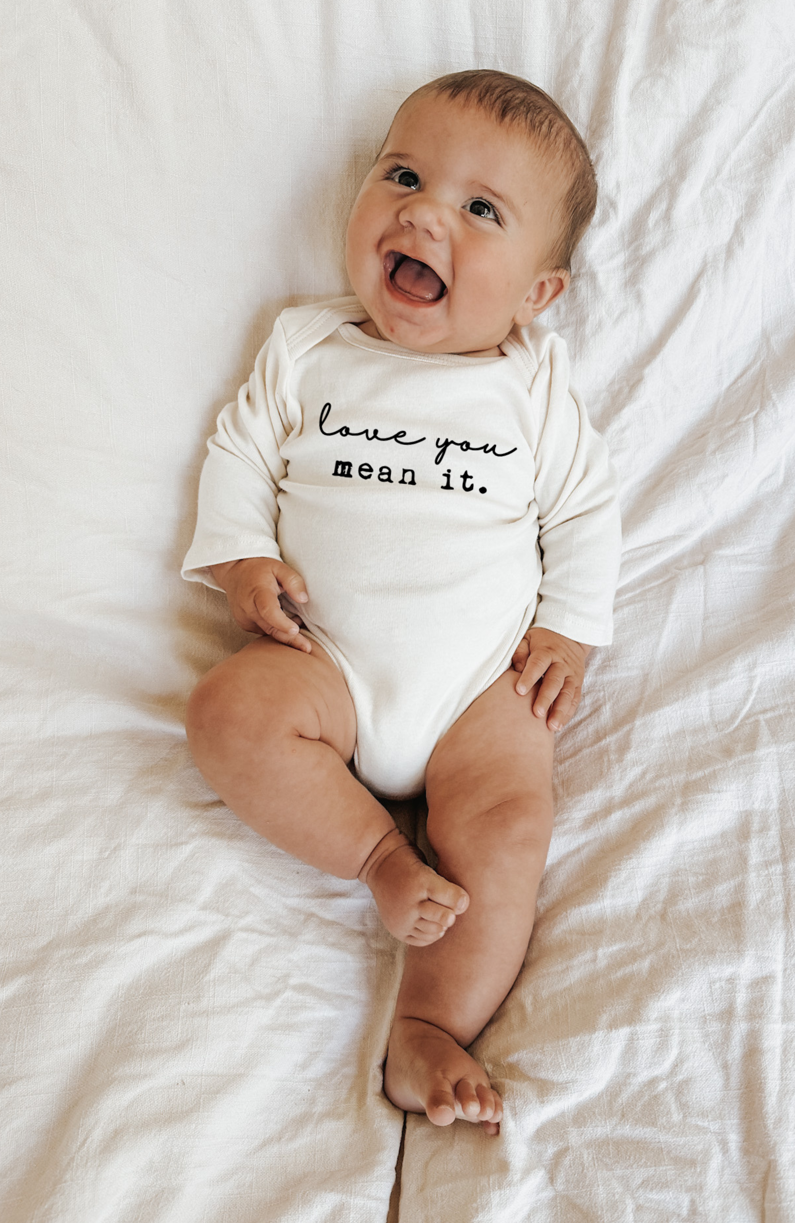 Love You Mean It Organic Baby Bodysuit Long Sleeve