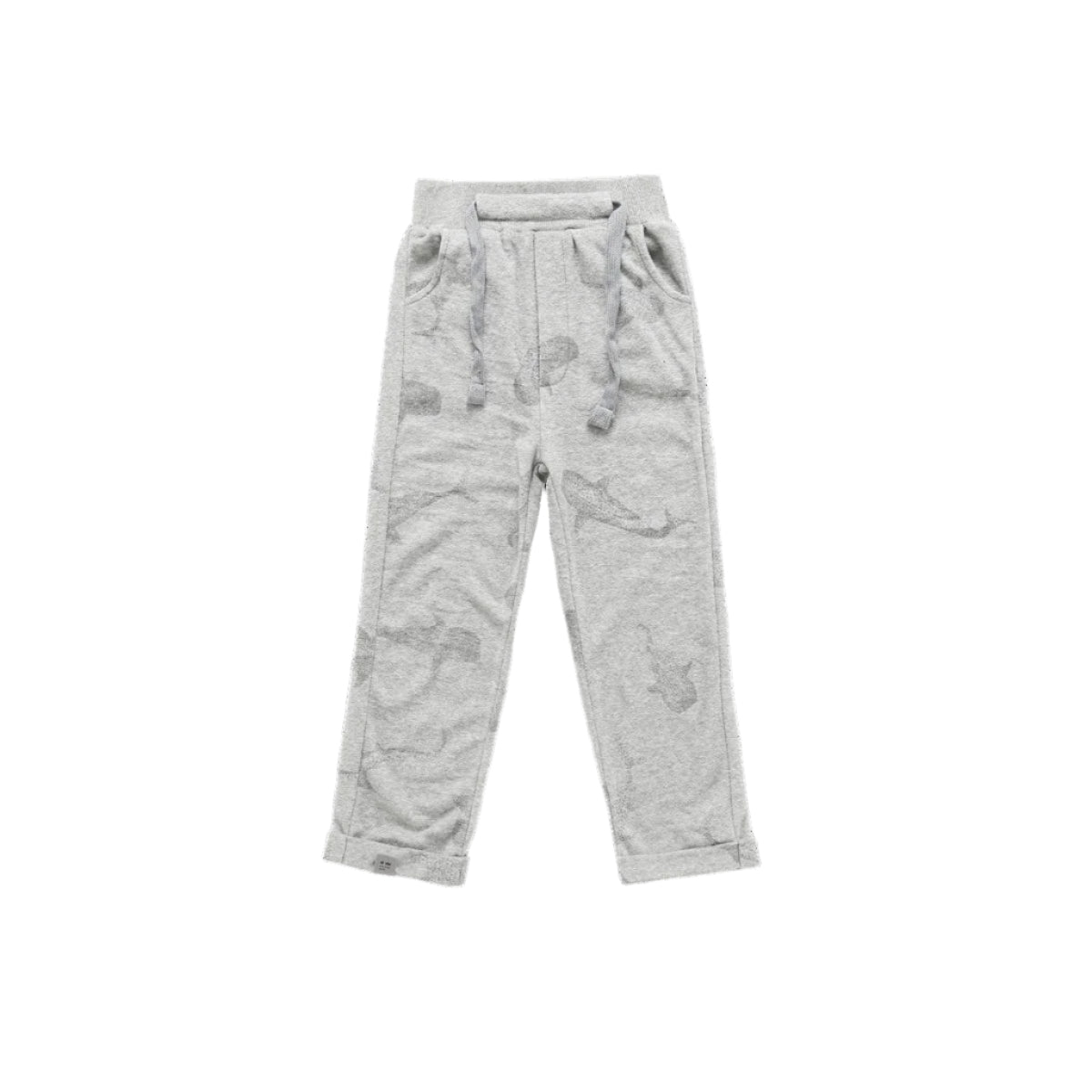 Terry Trousers - Heather Grey with Print