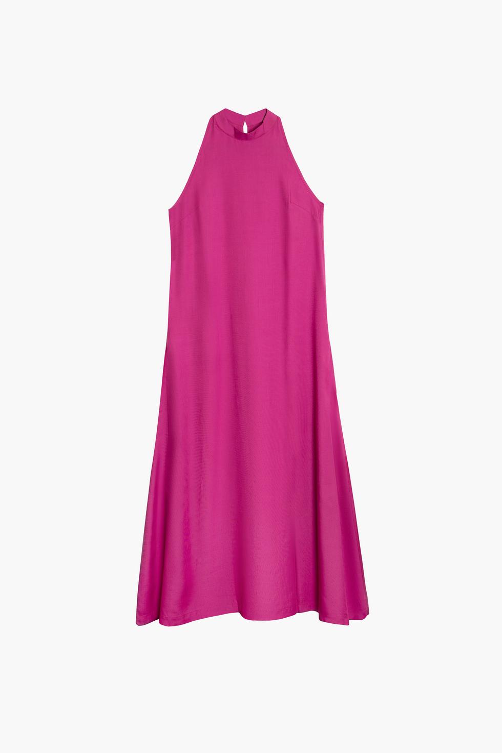 Tencel Halter Dress - Bougainvillea