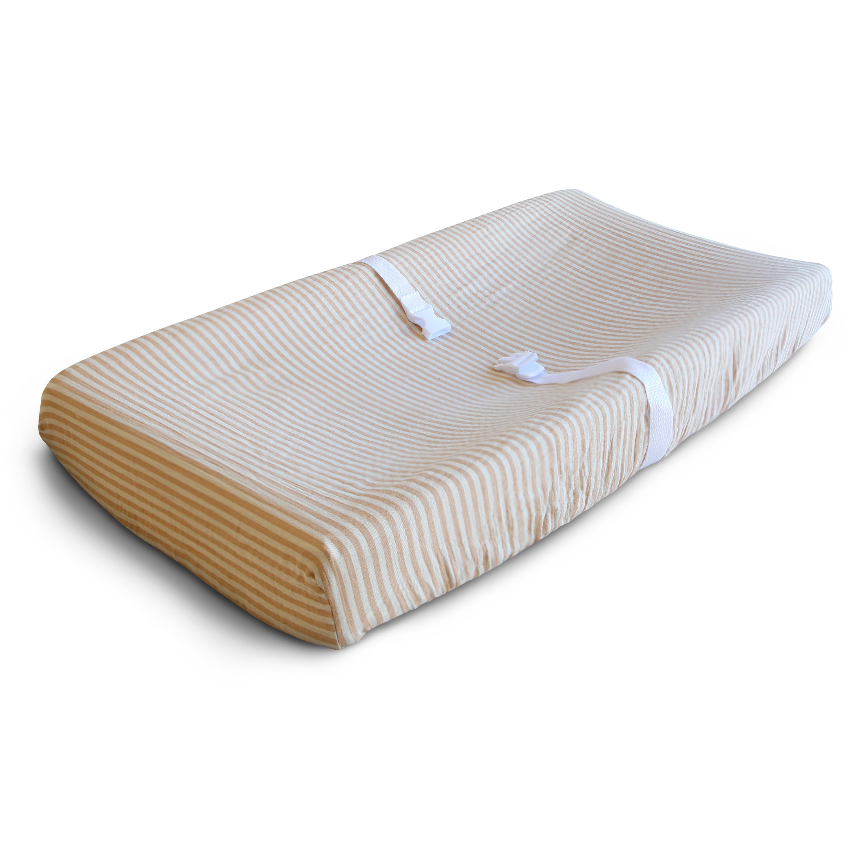 Extra Soft Muslin Changing Pad Cover Changing Pad Cover Mushie Natural Stripe