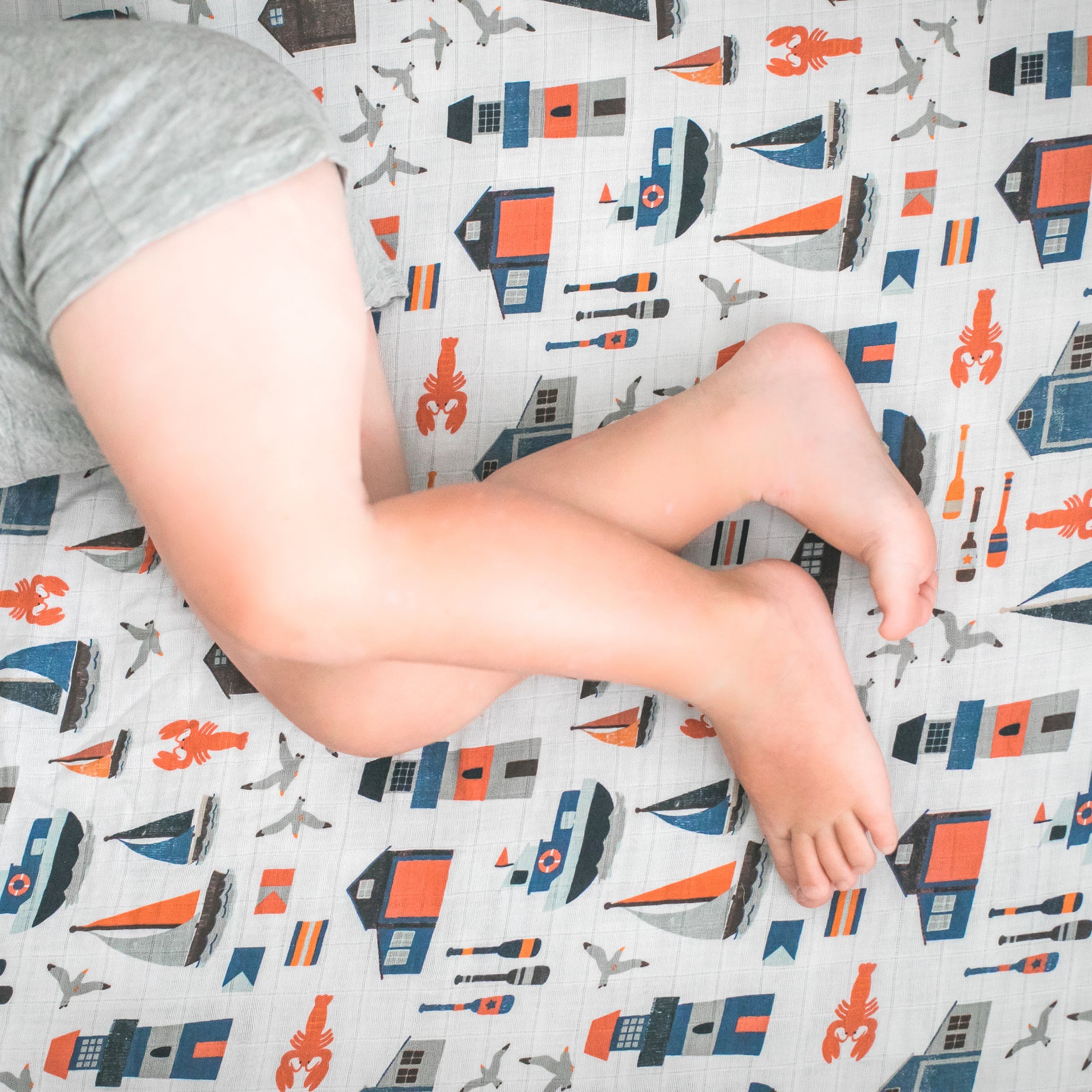 Nautical Oh So Soft Muslin Crib Sheet Crib Sheet Bebe au Lait